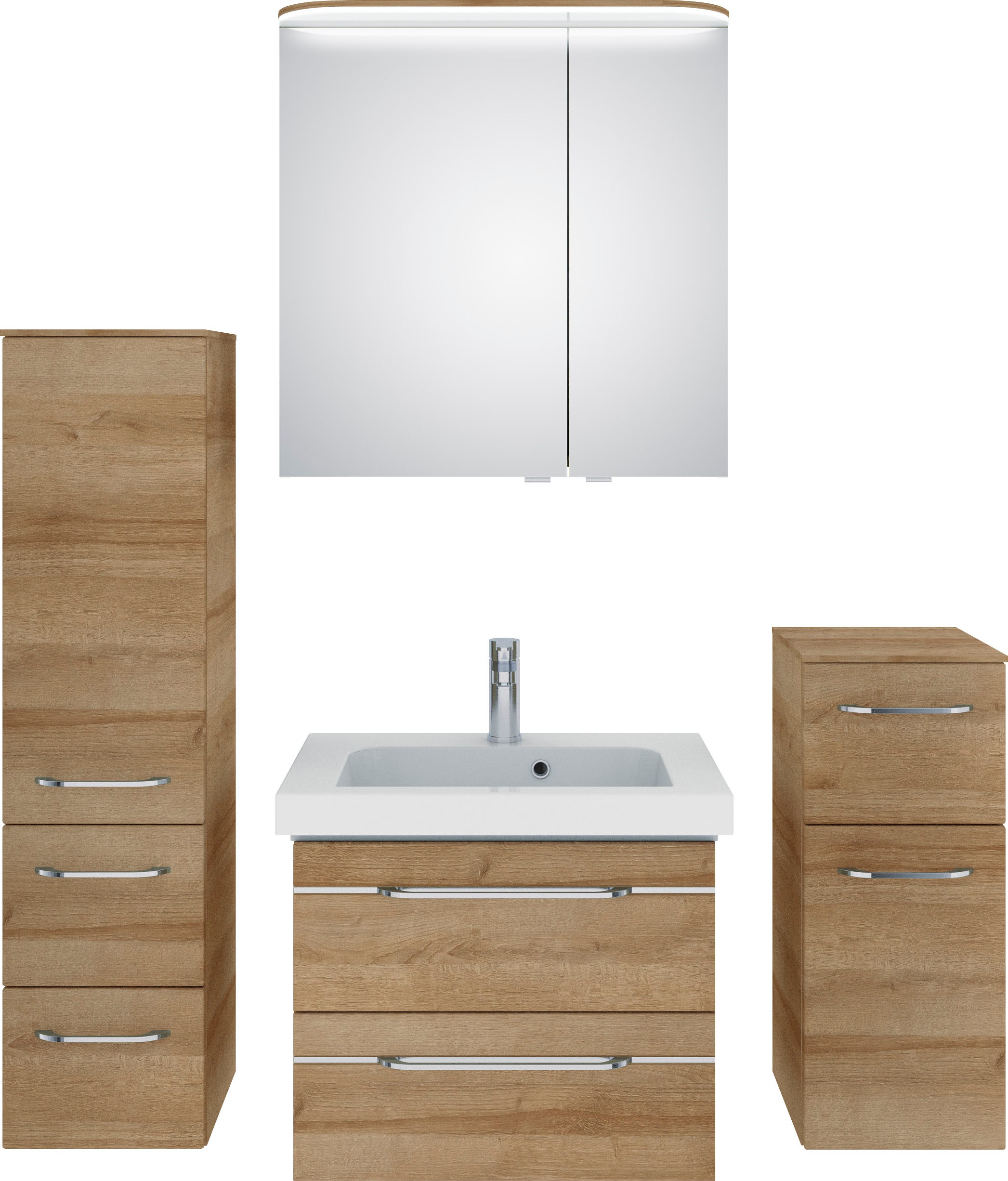 Saphir Badmöbel-Set »Balto Sprint 4-teilig, Mineralmarmor-Waschtisch mit LE günstig online kaufen