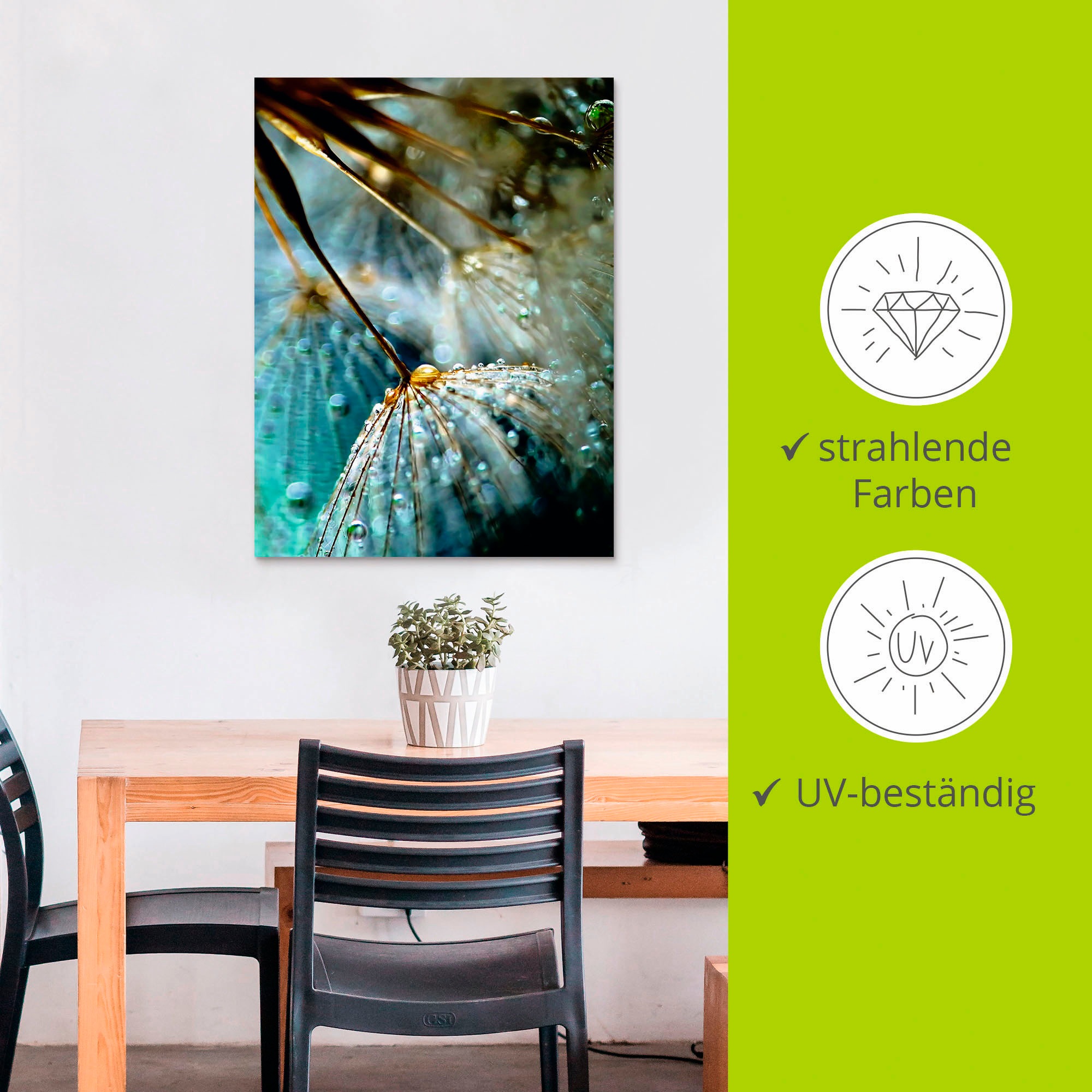 Artland Wandbild »Pusteblume Mystische Schönheit«, Blumen, (1 St.), als Alubild, Outdoorbild, Leinwandbild, Poster, Wandaufkleber