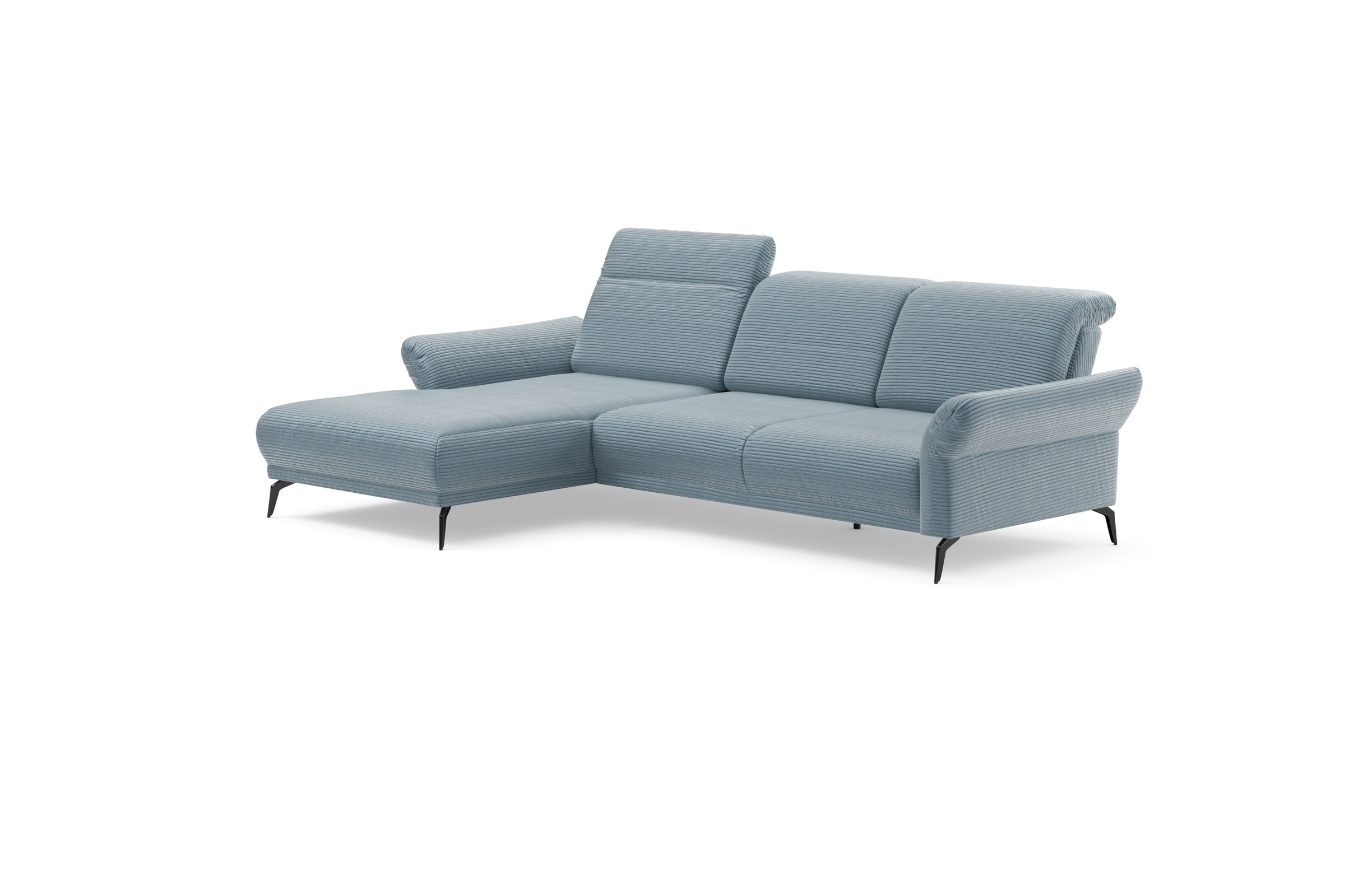 INOSIGN Ecksofa »Coco L-Form«, Sitztiefen-, Arm- und Kopfteilverstellung, Cord-Bezug, Fußhöhe 15 cm