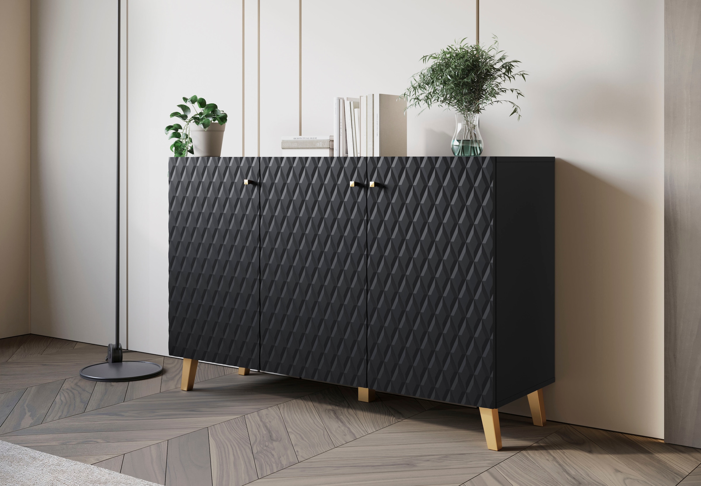 INOSIGN Sideboard »SIDEBOARD PHUKET«, (1 St.), Modernes Sideboard mit 6 Fächern, Breite 120 cm