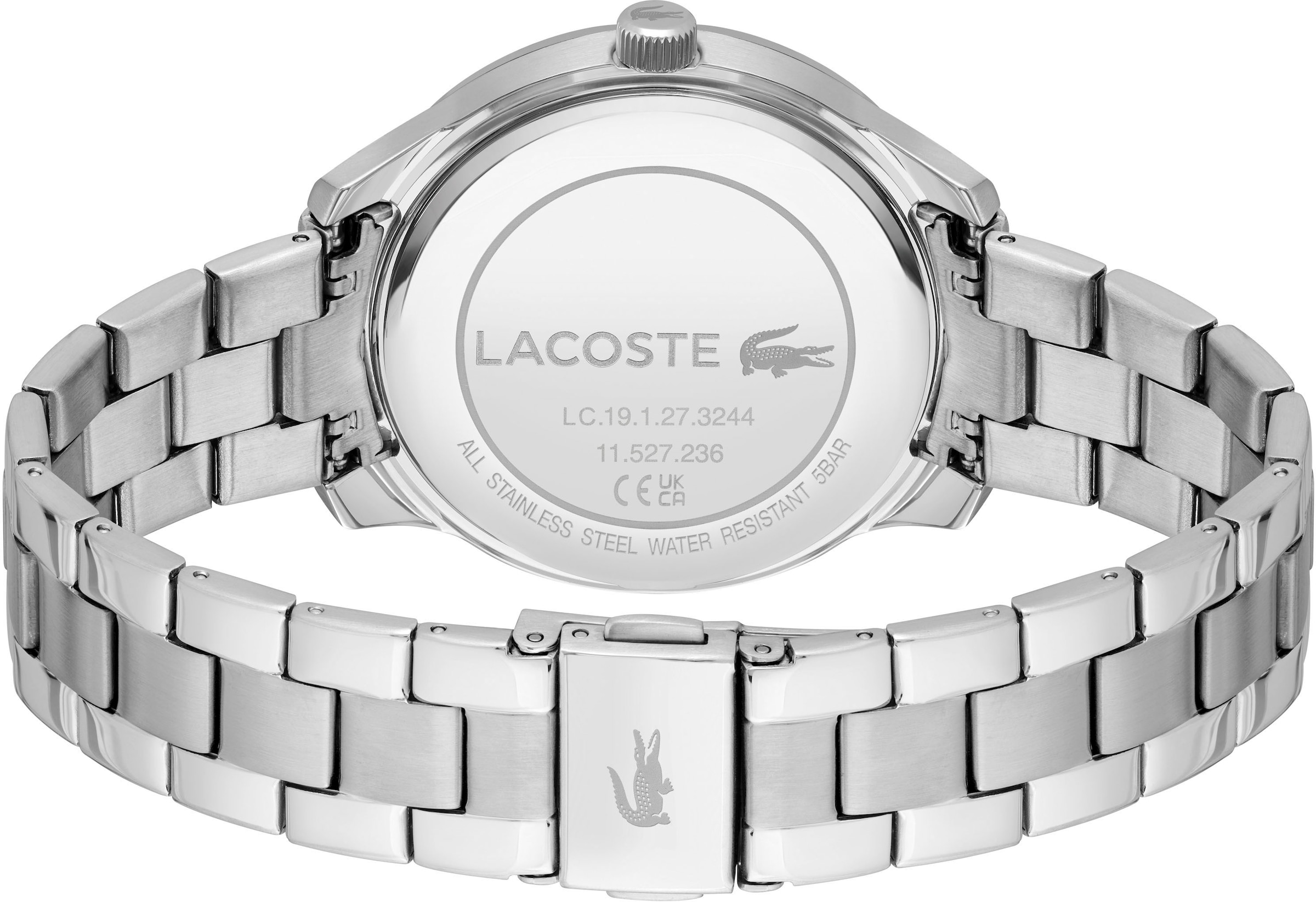 Lacoste Multifunktionsuhr »PROVIDENCE«, Quarzuhr, Armbanduhr, Damenuhr, Datum, Glaskristalle, Edelstahlarmband