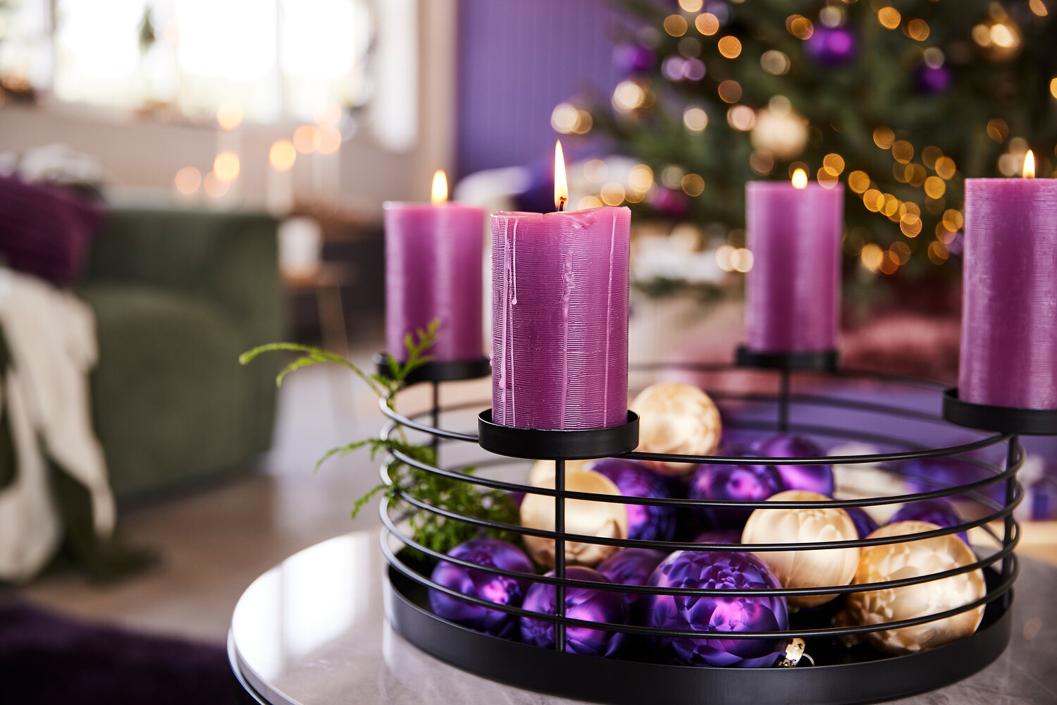 Creativ deco Adventsleuchter »Weihnachtsdeko«, (1 St.), Adventskranz, Ø 40 cm, Höhe ca. 15 cm