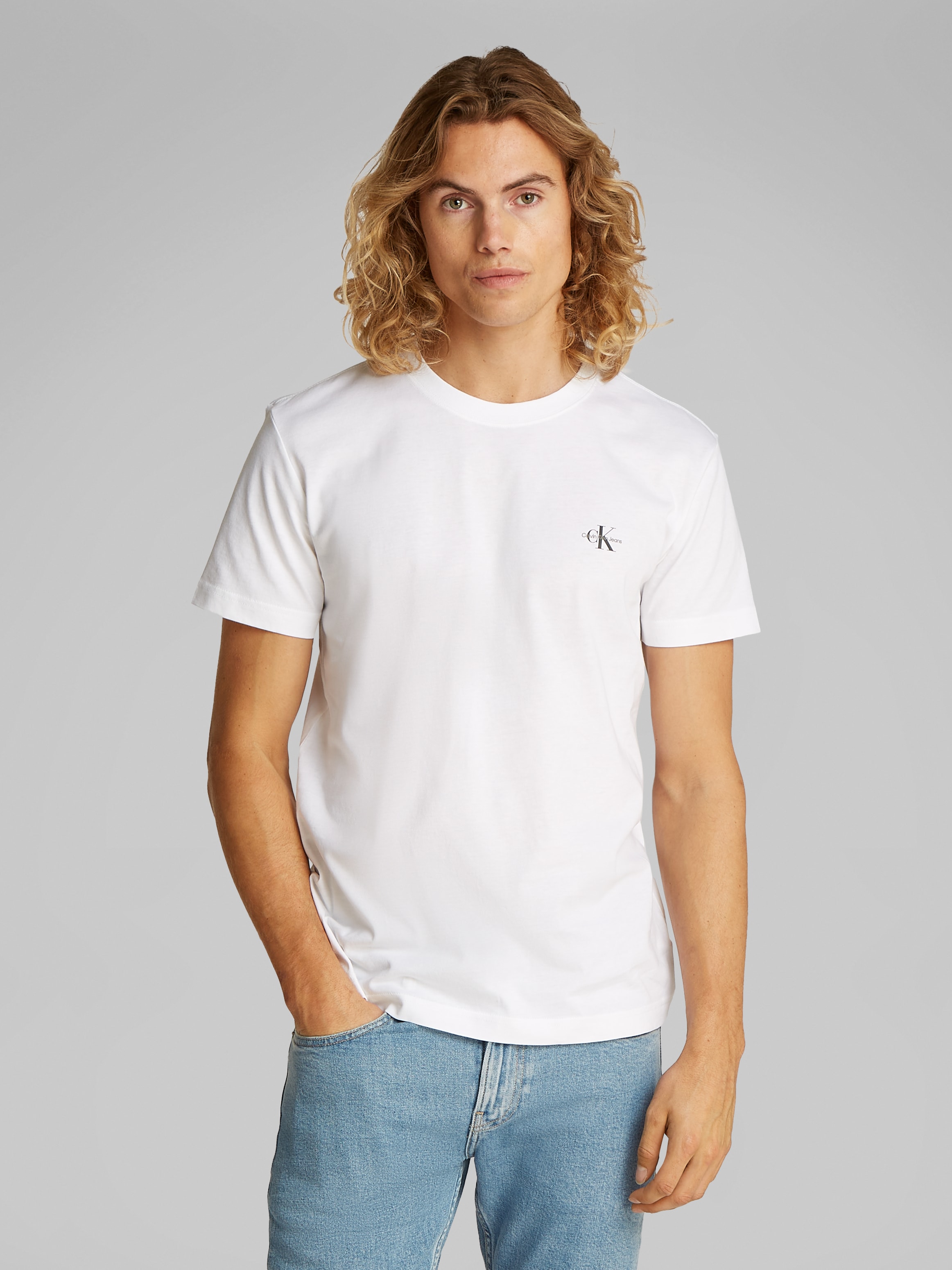 Calvin Klein Jeans T-Shirt »2 PACK MONOLOGO T-SHIRT«, (Packung, 2er-Pack), mit Rundhalsausschnitt