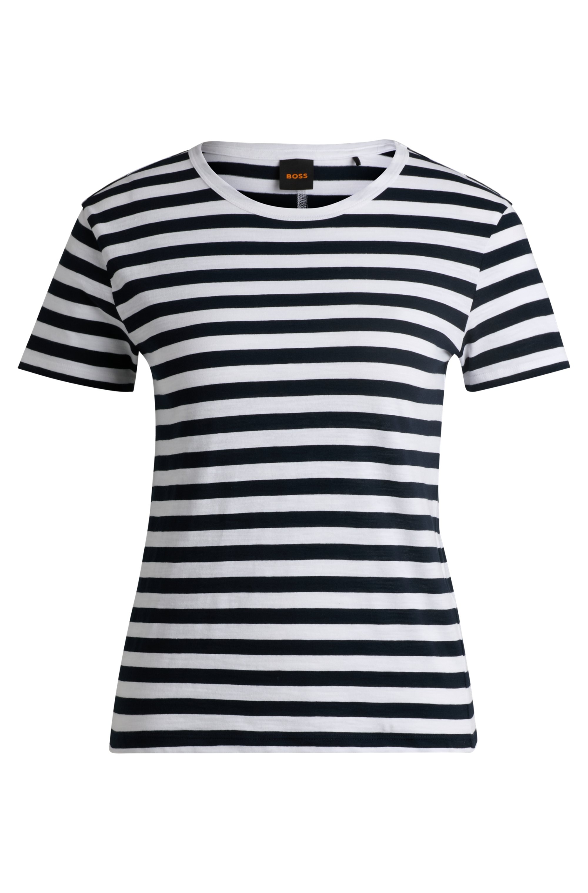 BOSS ORANGE T-Shirt »Esla Striped Premium Damenmode« Premium Damenmode, im gestreiften Design