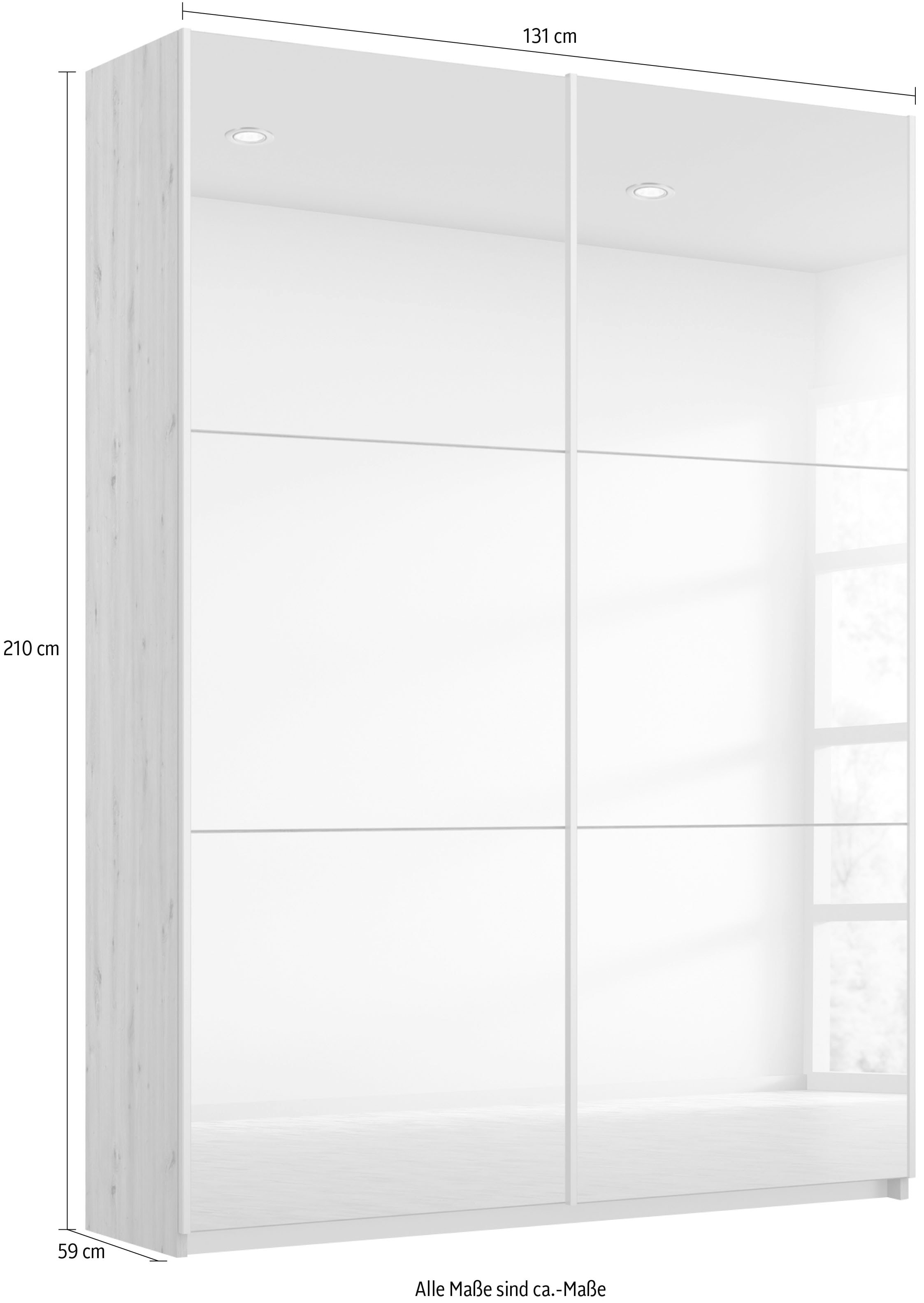 rauch Schwebetürenschrank »Kleiderschrank Schrank Garderobe REFLECT«, inkl. praktischer Innenausstattung mit 2 Stoffboxen MADE IN GERMANY