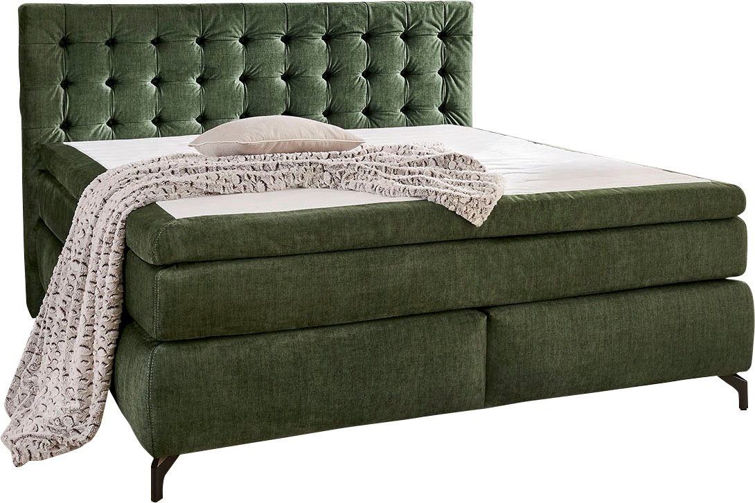 Boxspringbett JESSICA von Jockenhöfer 180x200cm dunkelgrün günstig online kaufen