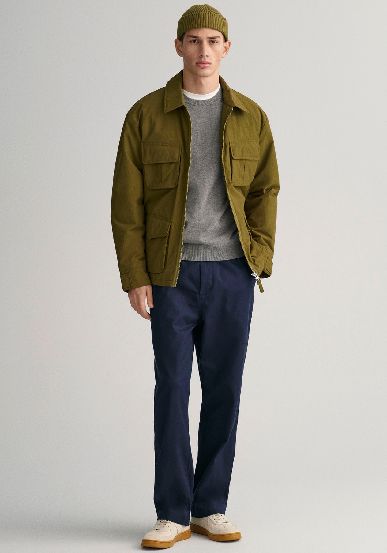 Gant Rundhalspullover »CLASSIC COTTON C-NECK«, Premium Strickpullver aus weicher 100% Baumwolle, Übergangspullover