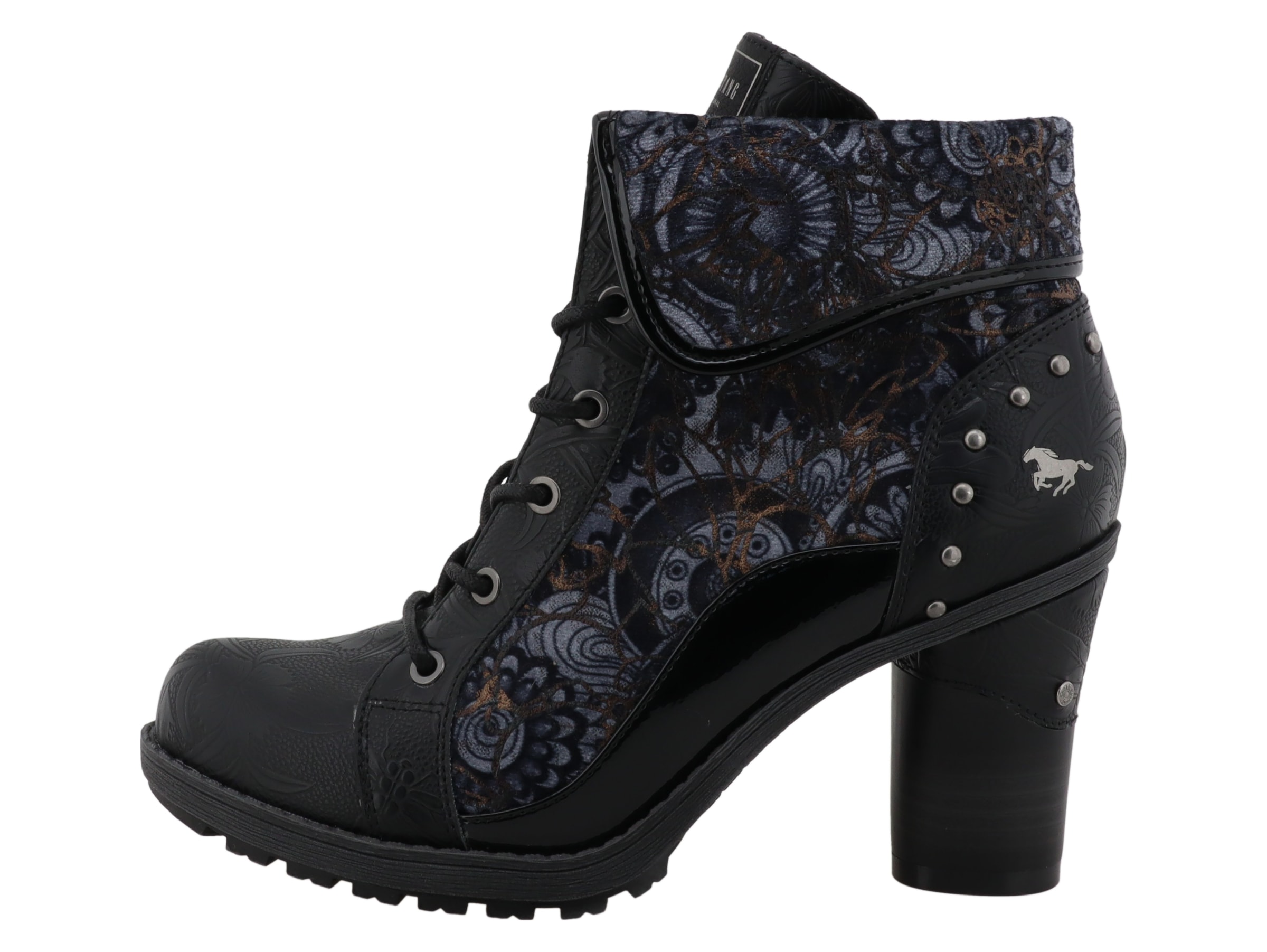 Mustang Shoes Stiefelette »Mode-Stiefel«  Blockabsatz, Schnürboots mit umschlagbarem Kragen