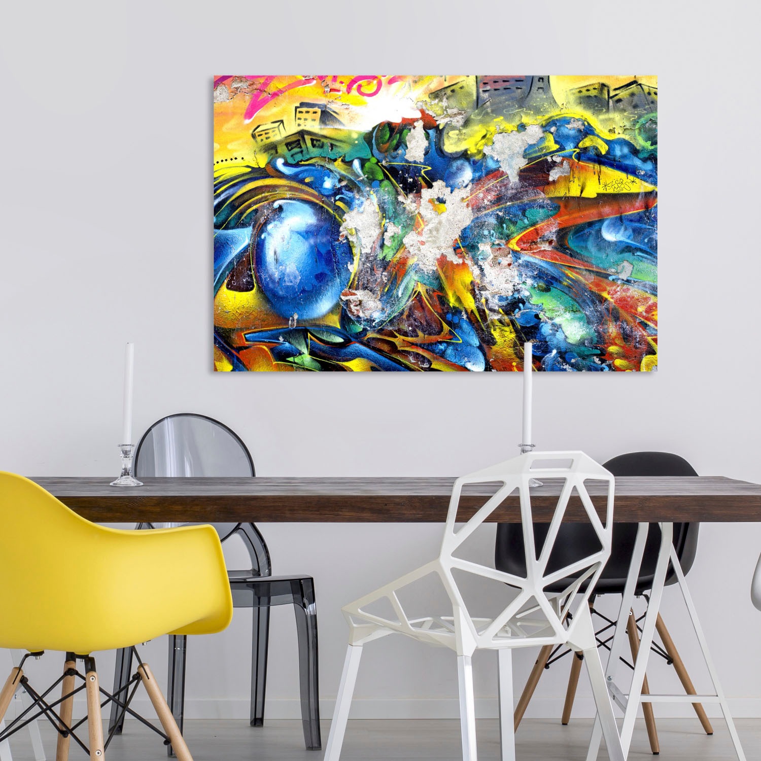 queence Acrylglasbild »Kunstwerk« Abstrakt | Gebäude | Graffiti | Kunst Fine Art-Print in Galeriequalität
