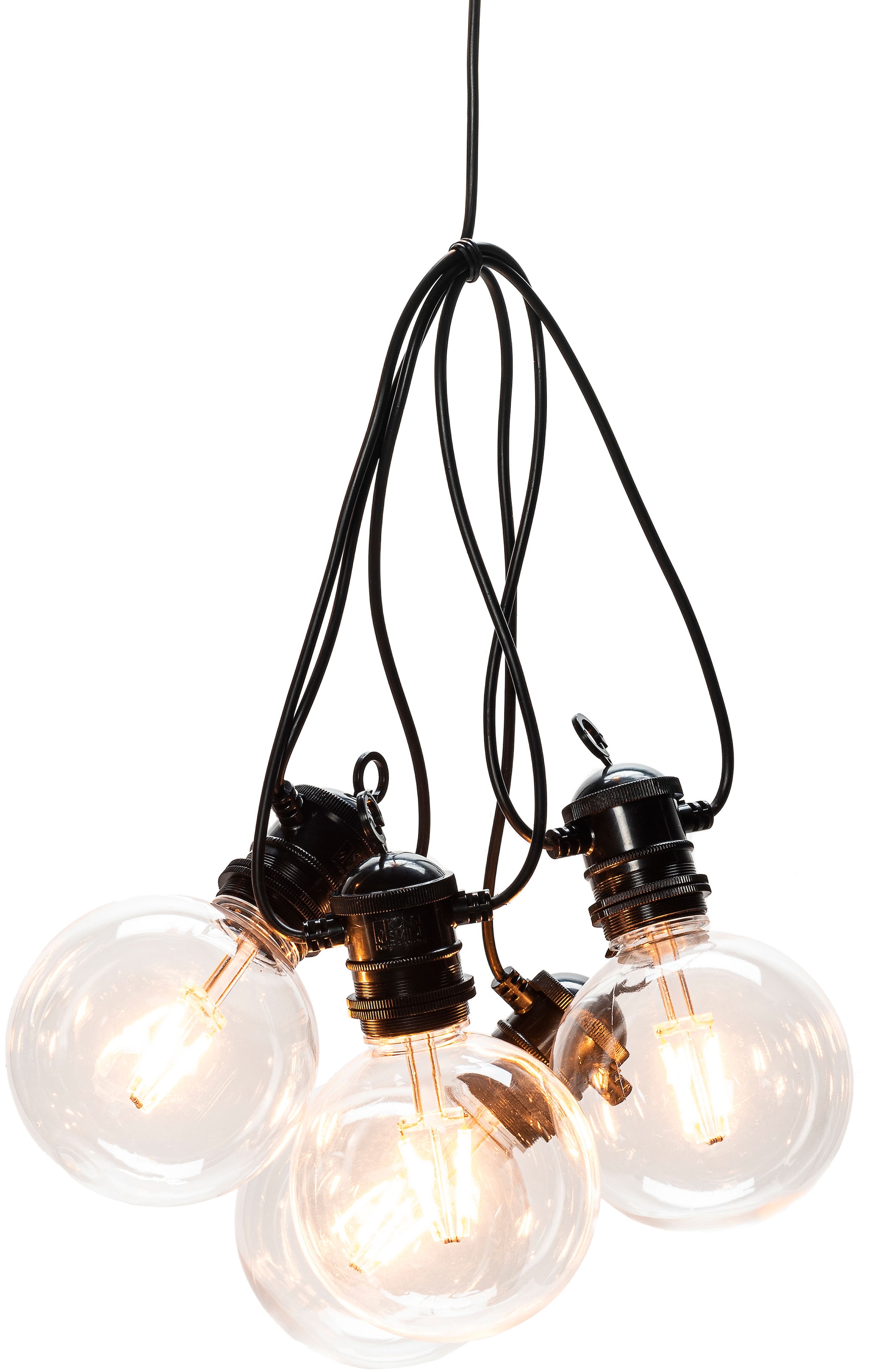 KONSTSMIDE LED-Lichterkette »Weihnachtsdeko aussen«, 10 St.-flammig, LED  globe Party Lichterkette, retro Design, schwarz, 10 Dioden auf Rechnung  kaufen