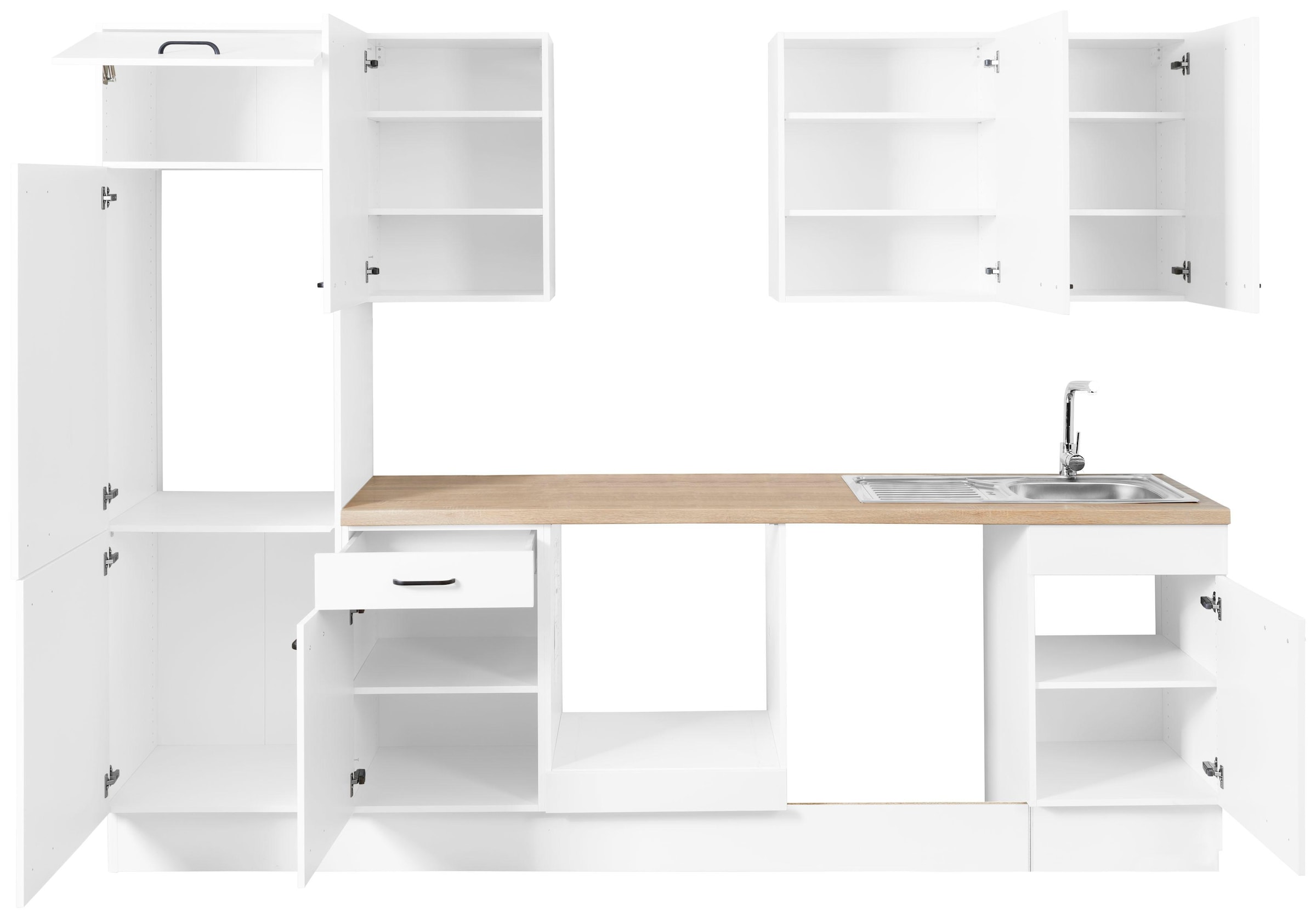 OPTIFIT Küchenzeile »Elga« Premium-Küche mit Soft-Close-Funktion, Vollauszug, Breite 280 cm