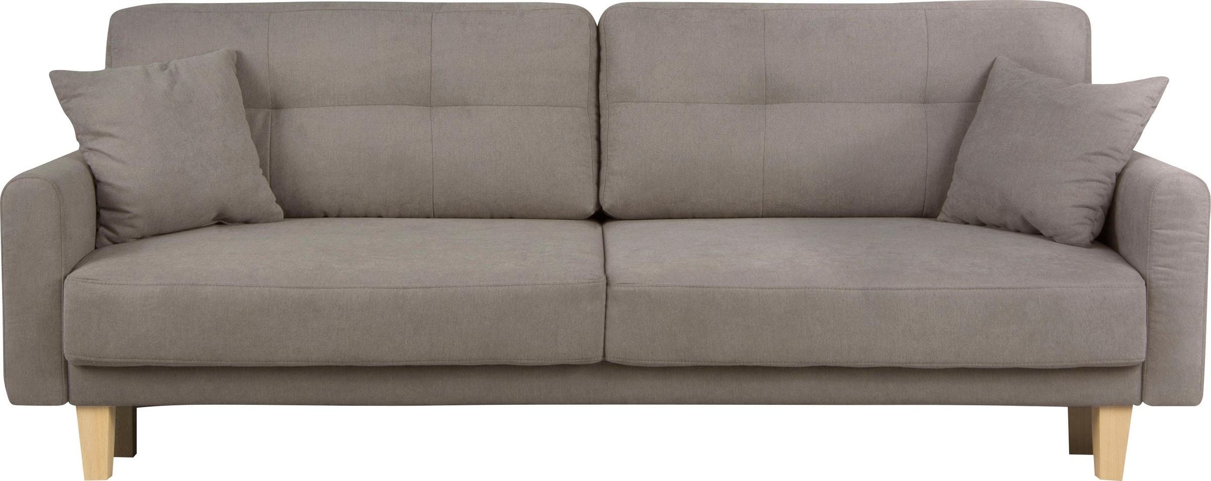 Home affaire 3-Sitzer »TRIPLO optionale Schlafsofa mit Bettkasten, Maße B/T/H: 215/100/89 cm«, Wahlweise Bettfunktion - Liegefläche 145x191 cm, Rücken-, Zierkissen