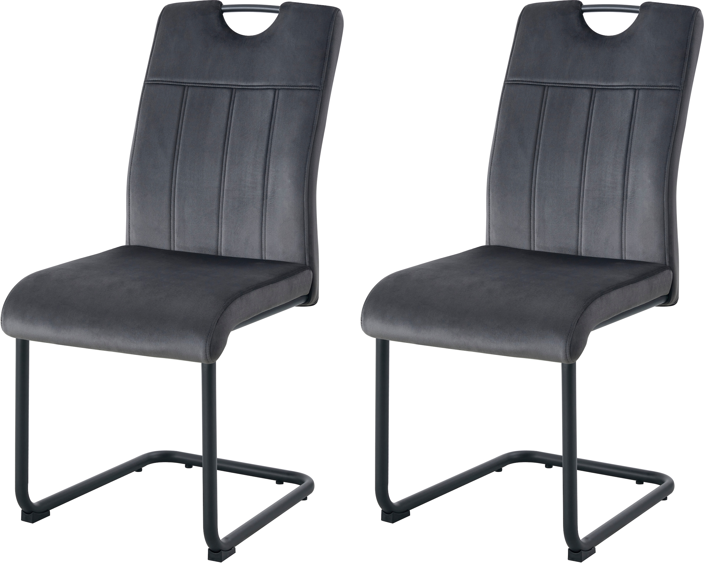 Home affaire Esszimmerstuhl »AIRDRIE, 2er Set, mit Metallgestell in matt schwarz« (Set) 2 Stk.in verschiedenen Farben, Belsatbarkeit pro Stuhl 120 kg