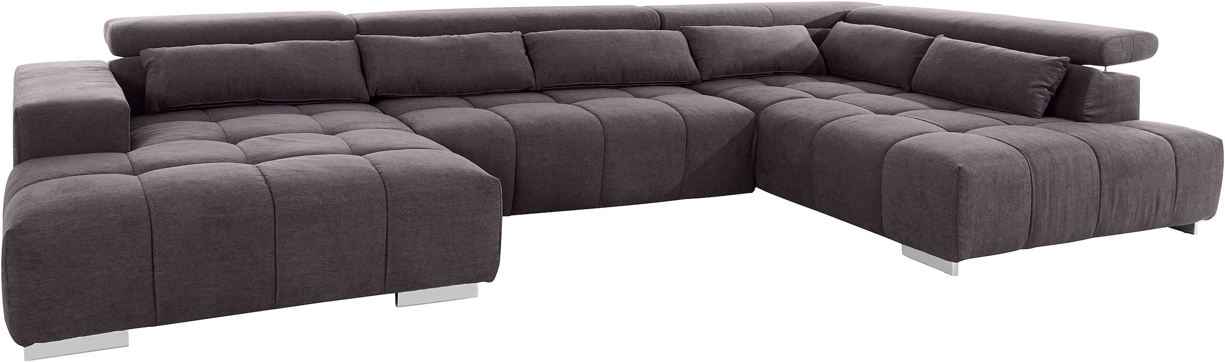 COTTA Wohnlandschaft »Orion U-Form«, mit Kopfteilverstellung & 6 Nierenkissen