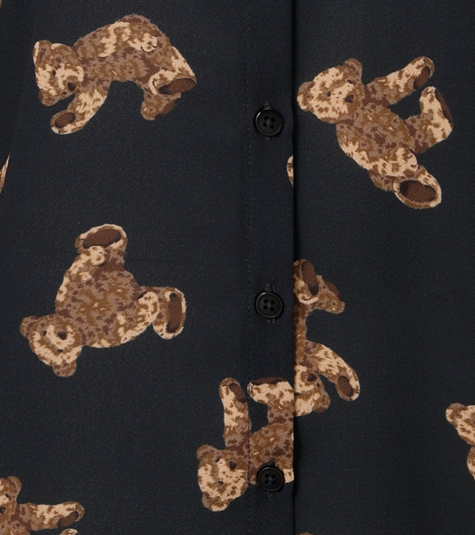 Aniston SELECTED Hemdbluse, mit trendigen Teddybärchen bedruckt - NEUE KOLLEKTION