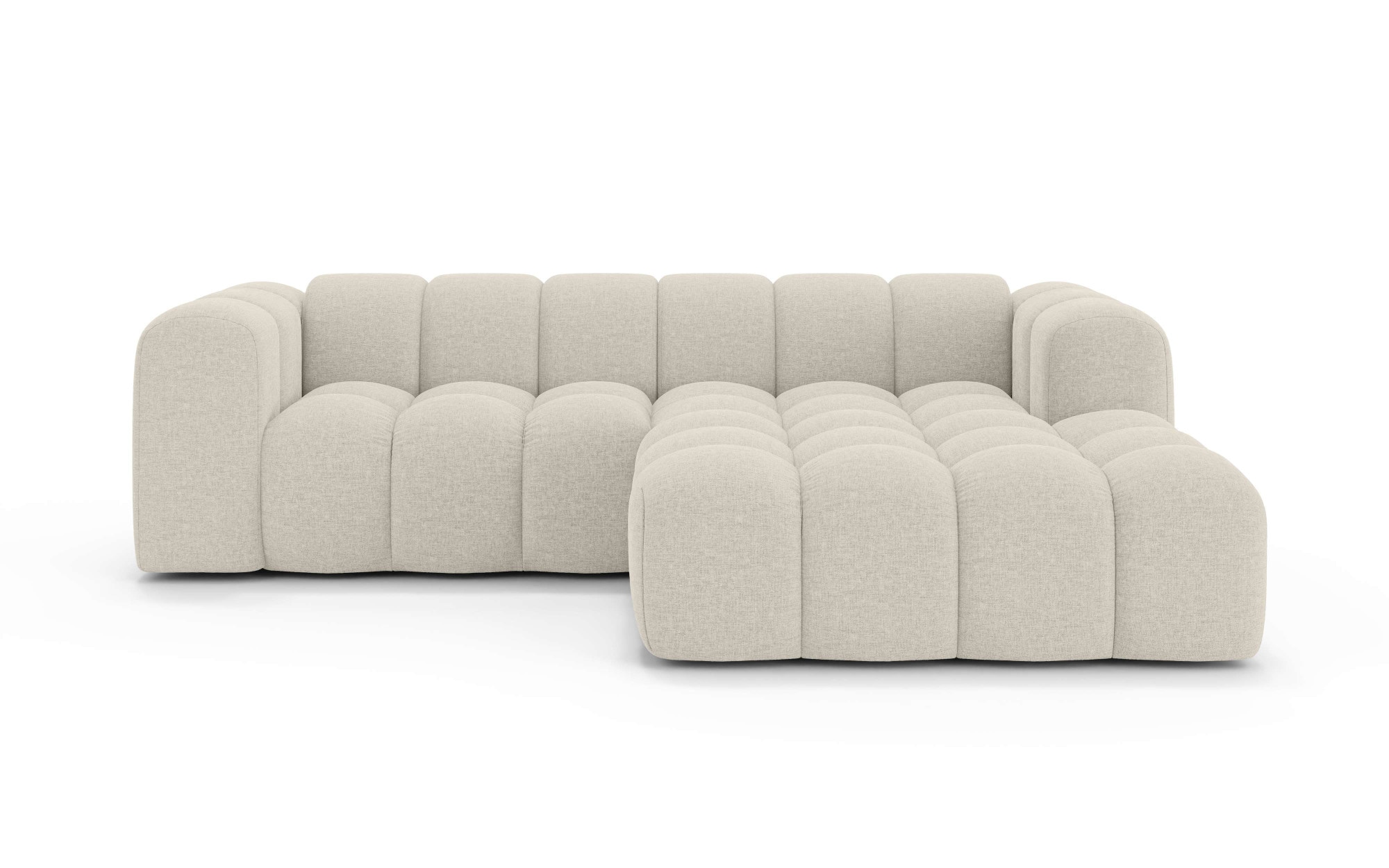 OTTO home Ecksofa »KALLIE Design-Sofa mit Wellenunterfederung, Bubble-Optik, 248/186/72cm«, moderne Steppung, hoher Sitzkomfort und modernes Design