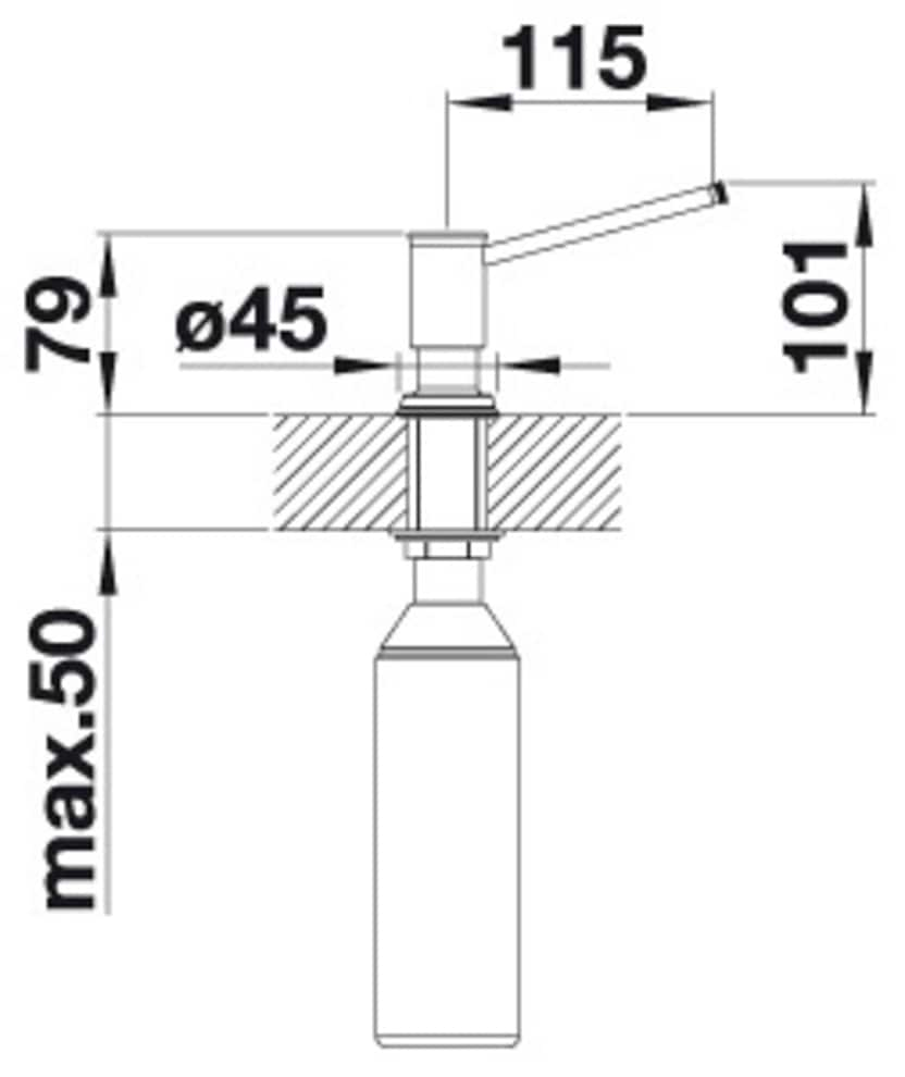 Blanco Spülmittelspender, Von oben befüllbar