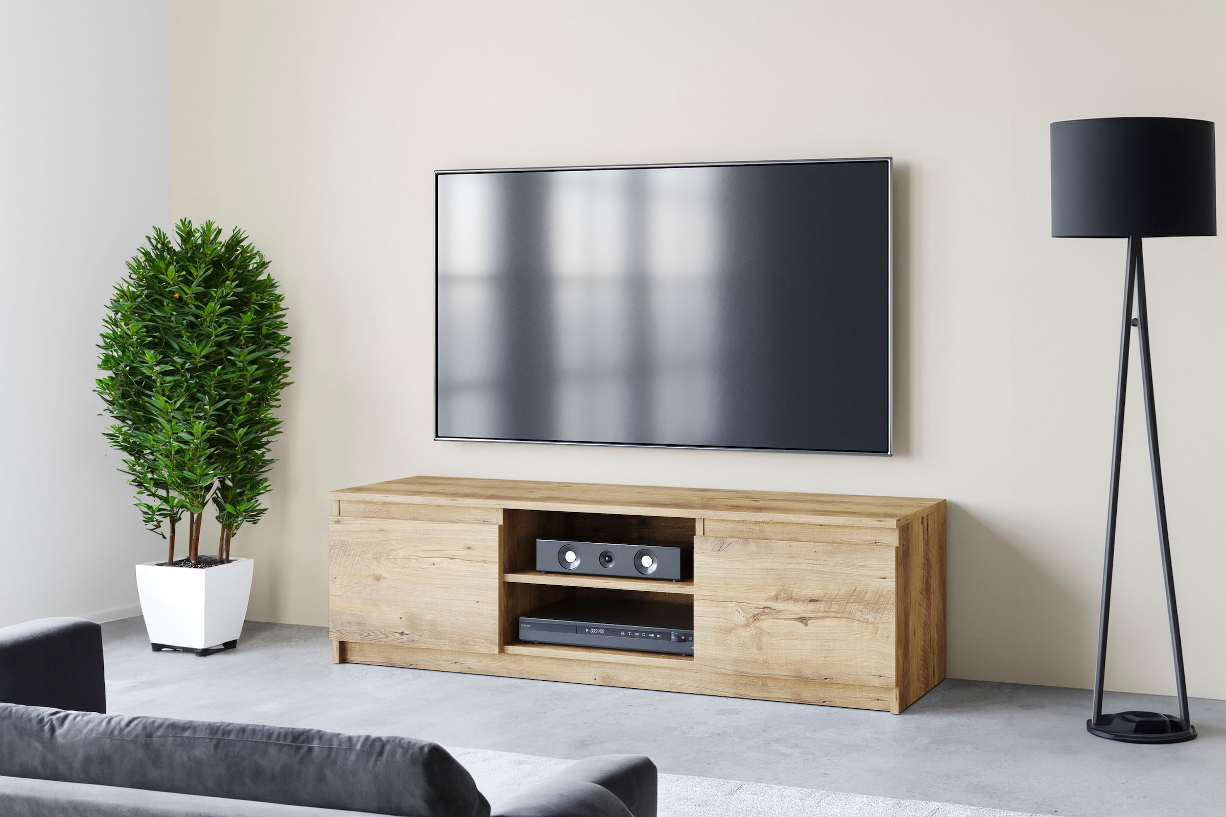 INOSIGN Lowboard »DINGO«, zeitloser TV-Schrank, TV-Board Breite 120 cm, grifflose Fernsehschrank