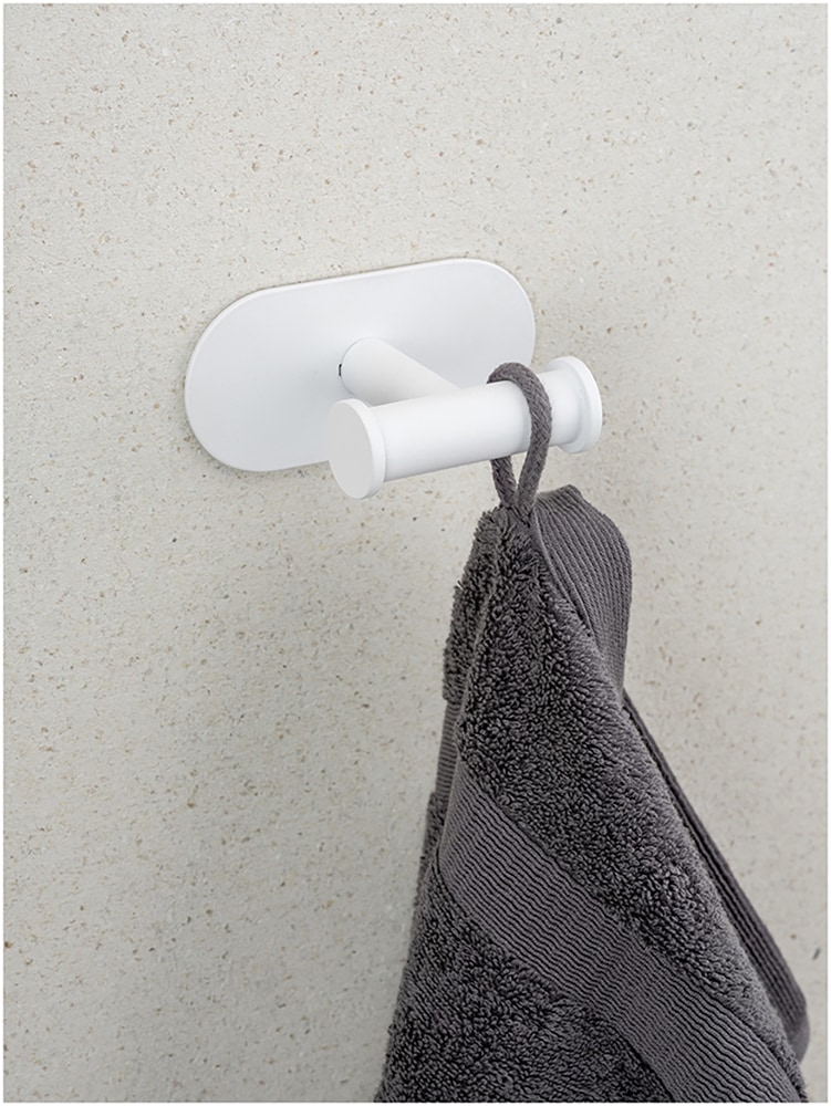 WENKO Doppelhaken »Turbo-Loc® Modell Duo Orea« aus Edelstahl für Handtücher, Befestigen ohne Bohren