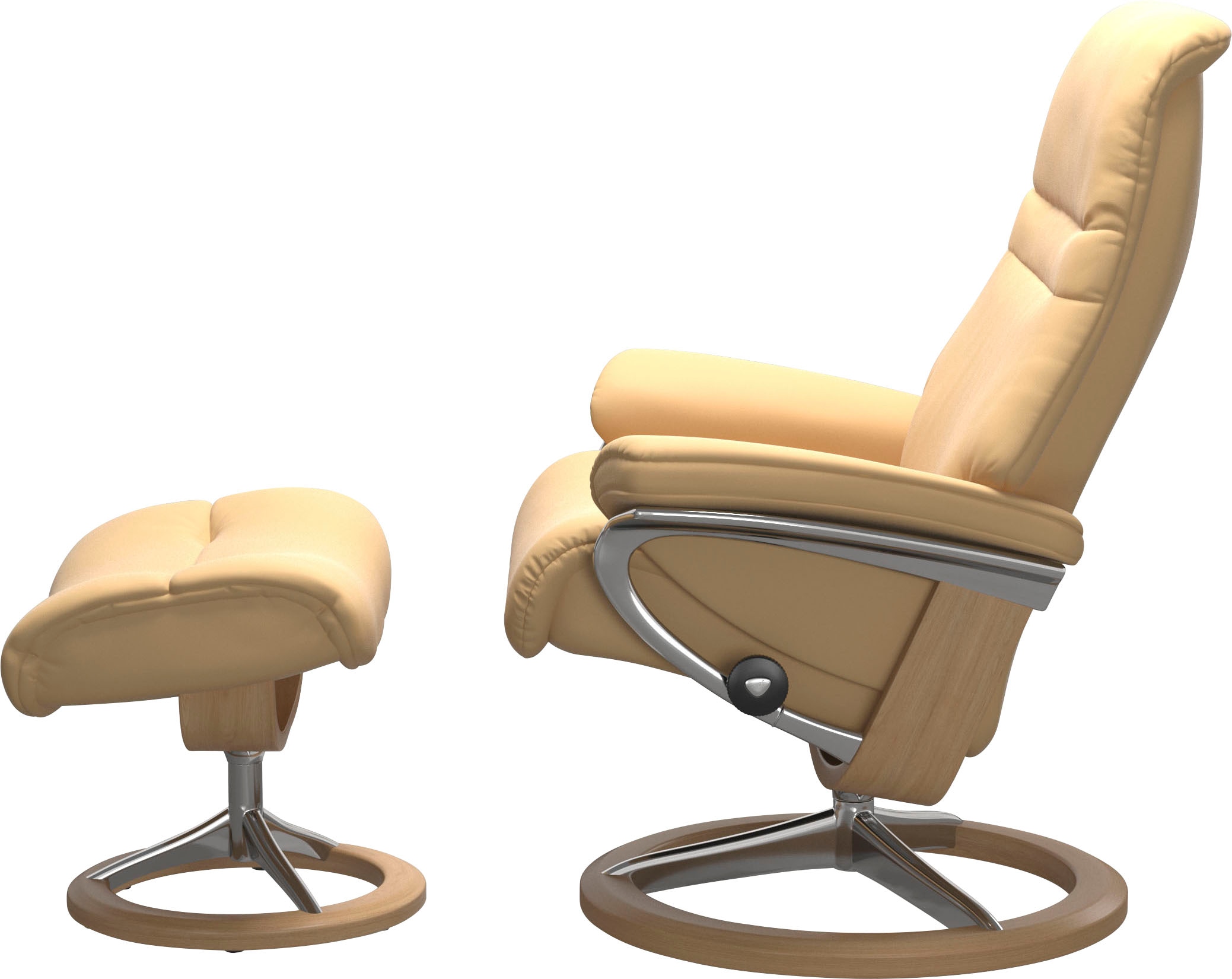 Stressless® Relaxsessel »Sunrise«, (Set, Relaxsessel mit Hocker), mit Signature Base, Größe S, Gestell Eiche