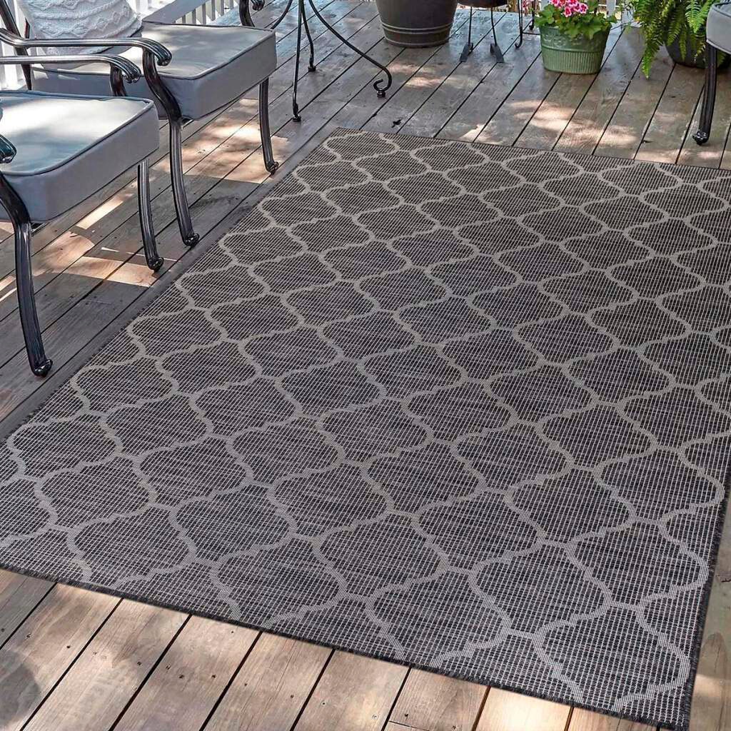 Carpet City Outdoorteppich »PALM 3069« rechteckig 5 mm Höhe Läufer, Wetterfest & UV-beständig, für Balkon, Terrasse, Küche, flach