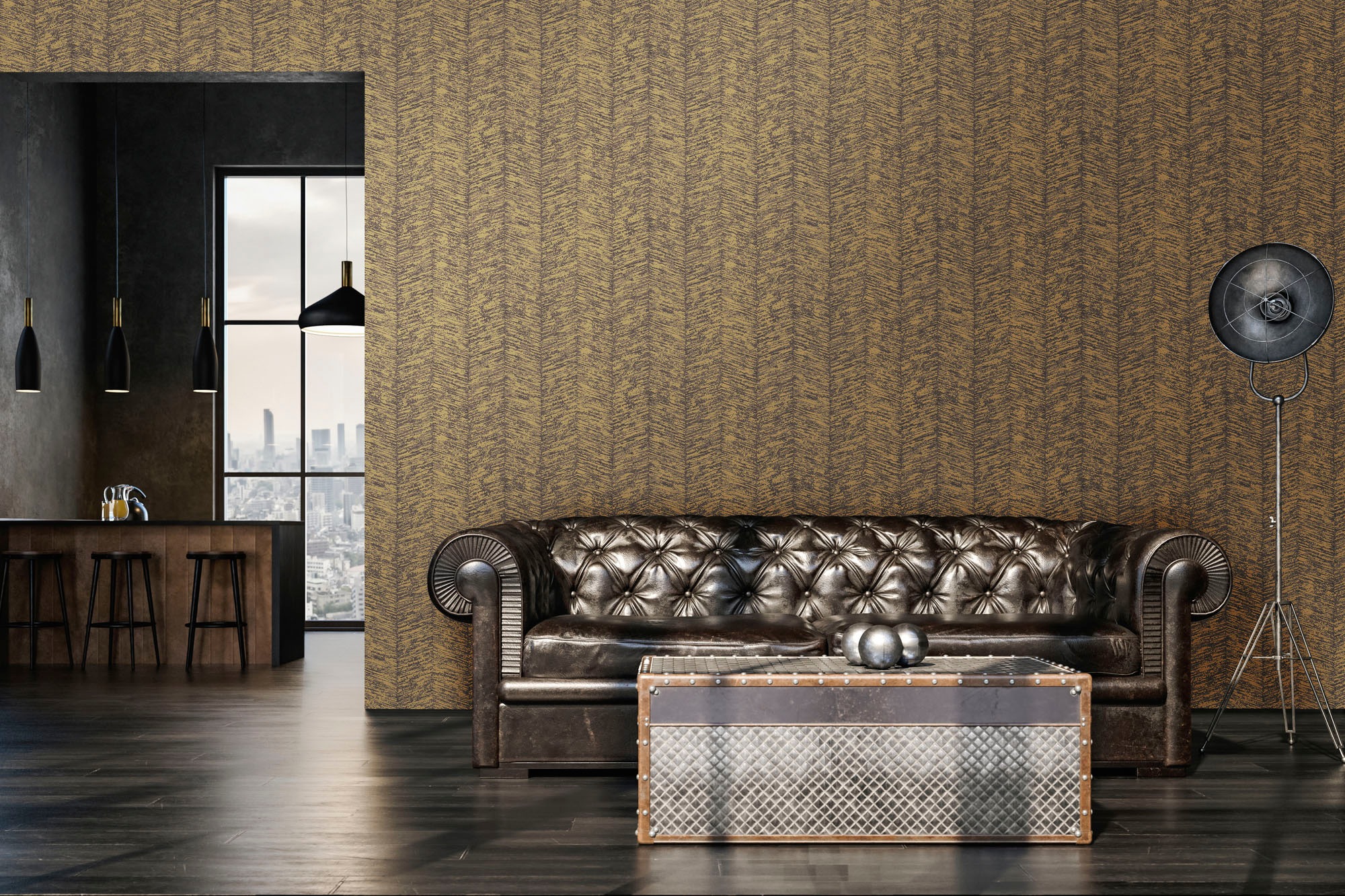 living walls Vliestapete »My Home My Spa« Fischgratmuster | Motiv | geometrisch strukturiert Tapete Geometrisch Tapeten Wohnzimmer Schlafzimmer Küche Design Optik