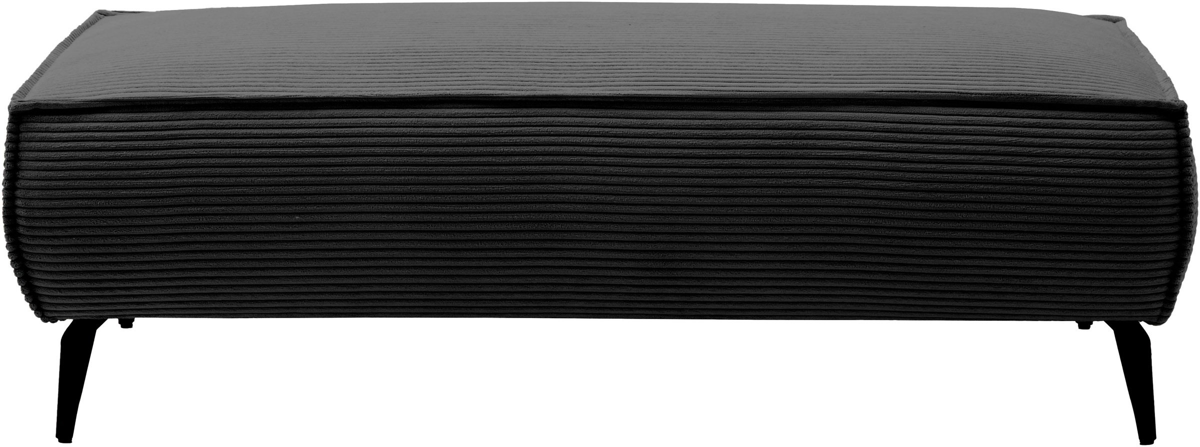 Home affaire Wohnlandschaft »Tvinnu, moderne U-Form, Couch in Cord oder Webstoff in Leinenoptik« Recamiere rechts/links, schwarze Metallfüße, bequeme Sitz-/Liegefläche