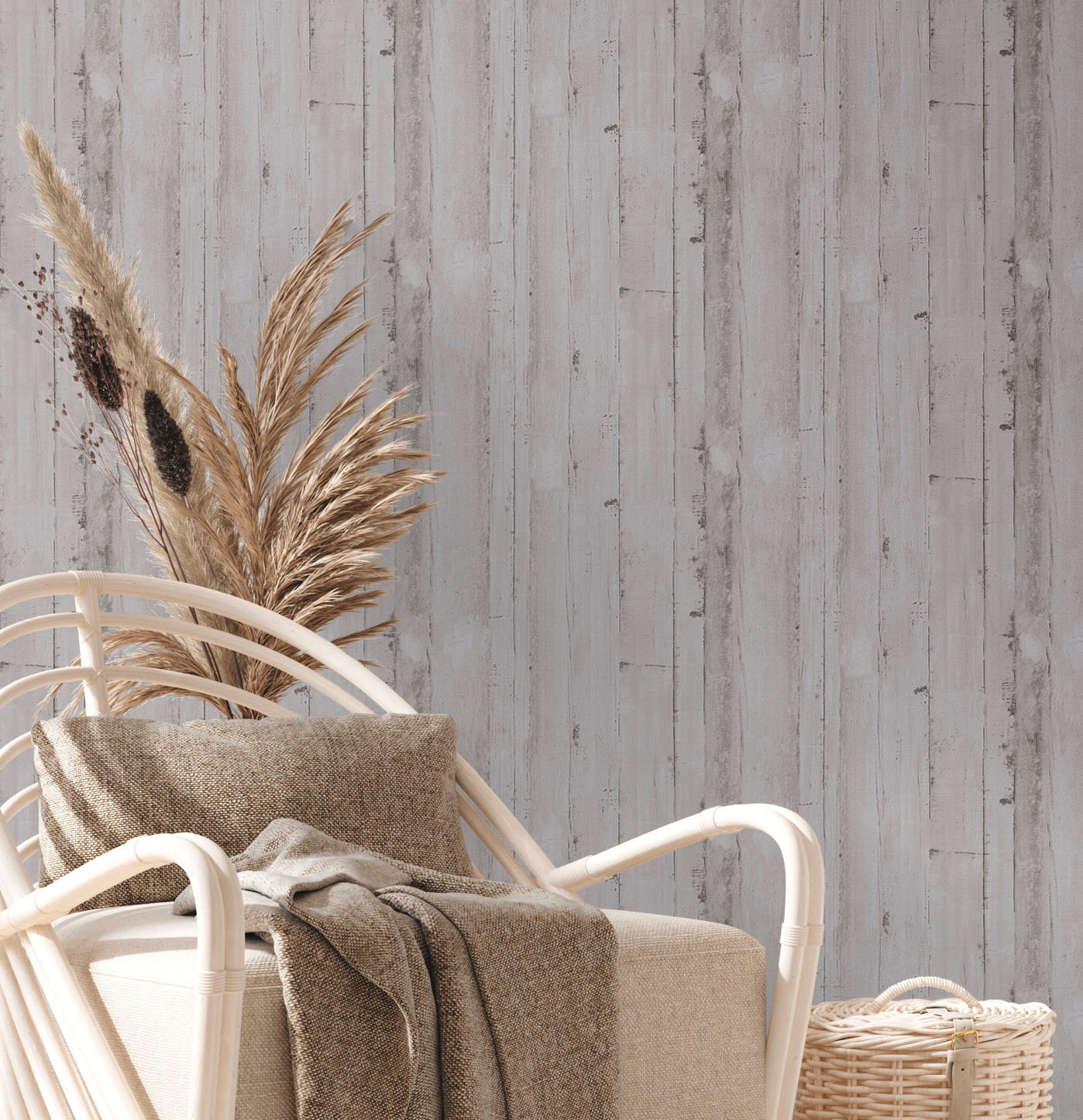 A.S. Création Vliestapete »Natural Living Holztapete«, matt-gemustert-neutral, PVC-Frei ressourcenschonend skandinavische Tapeten Wohnzimmer