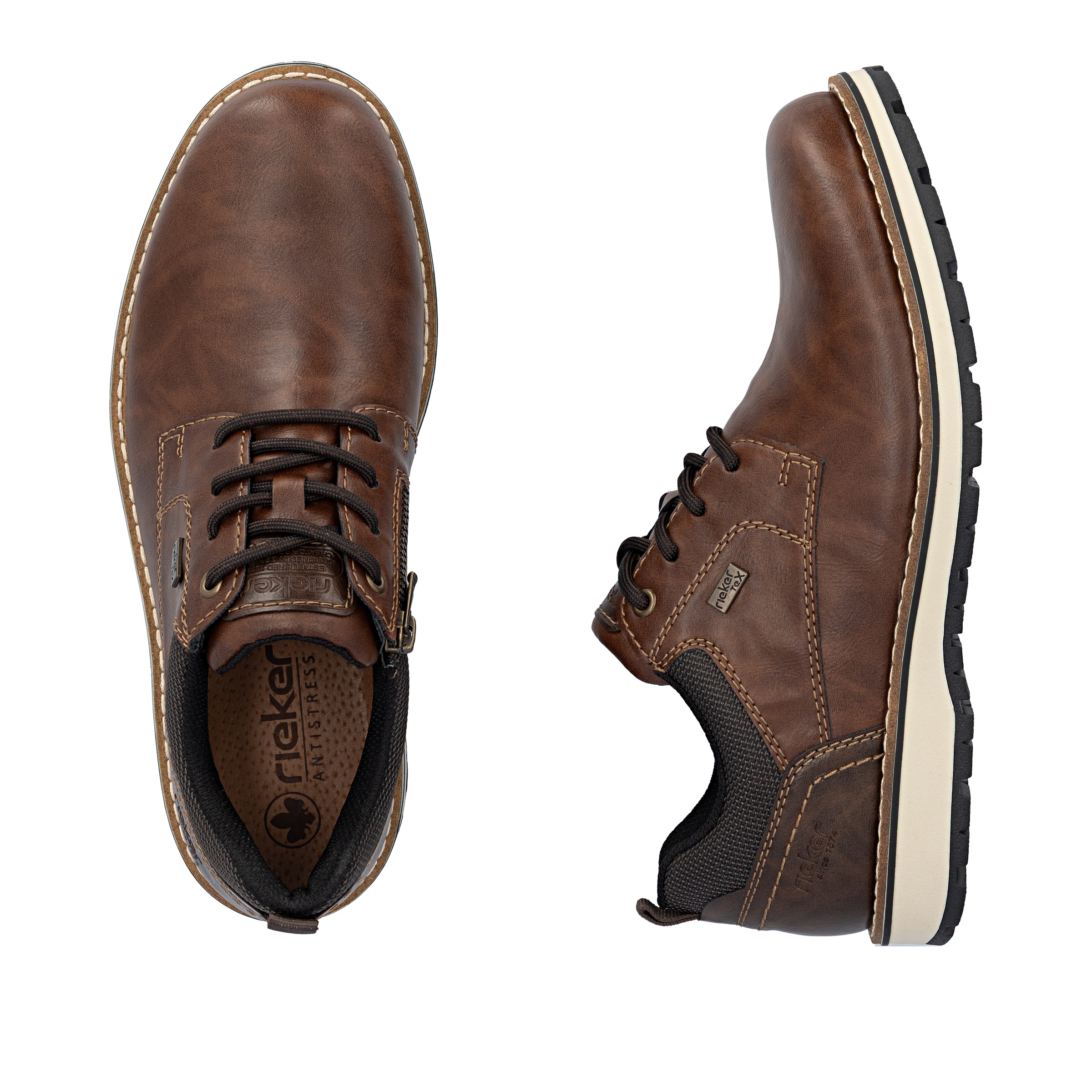 Rieker Schnürschuh, Business Schnürer, Halbschuh, Casual Sneaker mit Innenreißverschluss