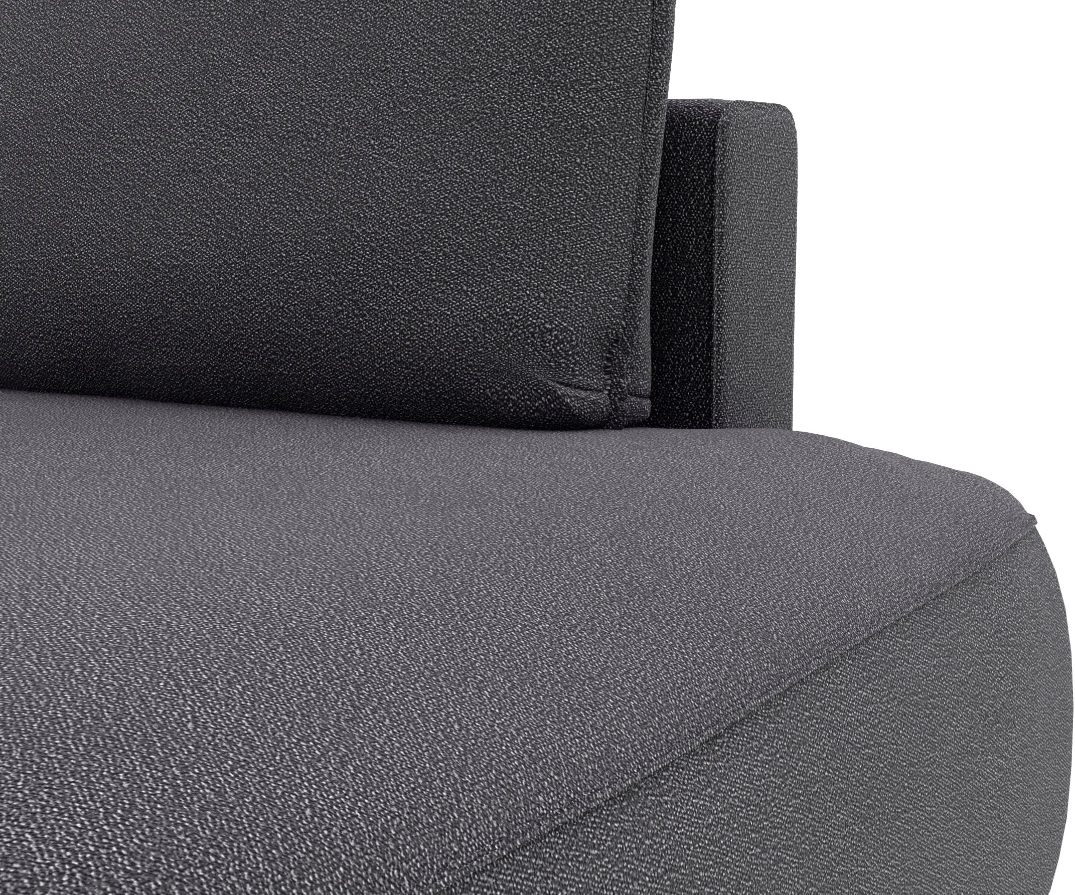 TRENDMANUFAKTUR Ecksofa »Fordon II, Schlafsofa mit Bettkasten, Couch in L-Form, Breite 250 cm«, in Struktur fein LEO, haustierfreundlich, anthrazit, Armlehne links