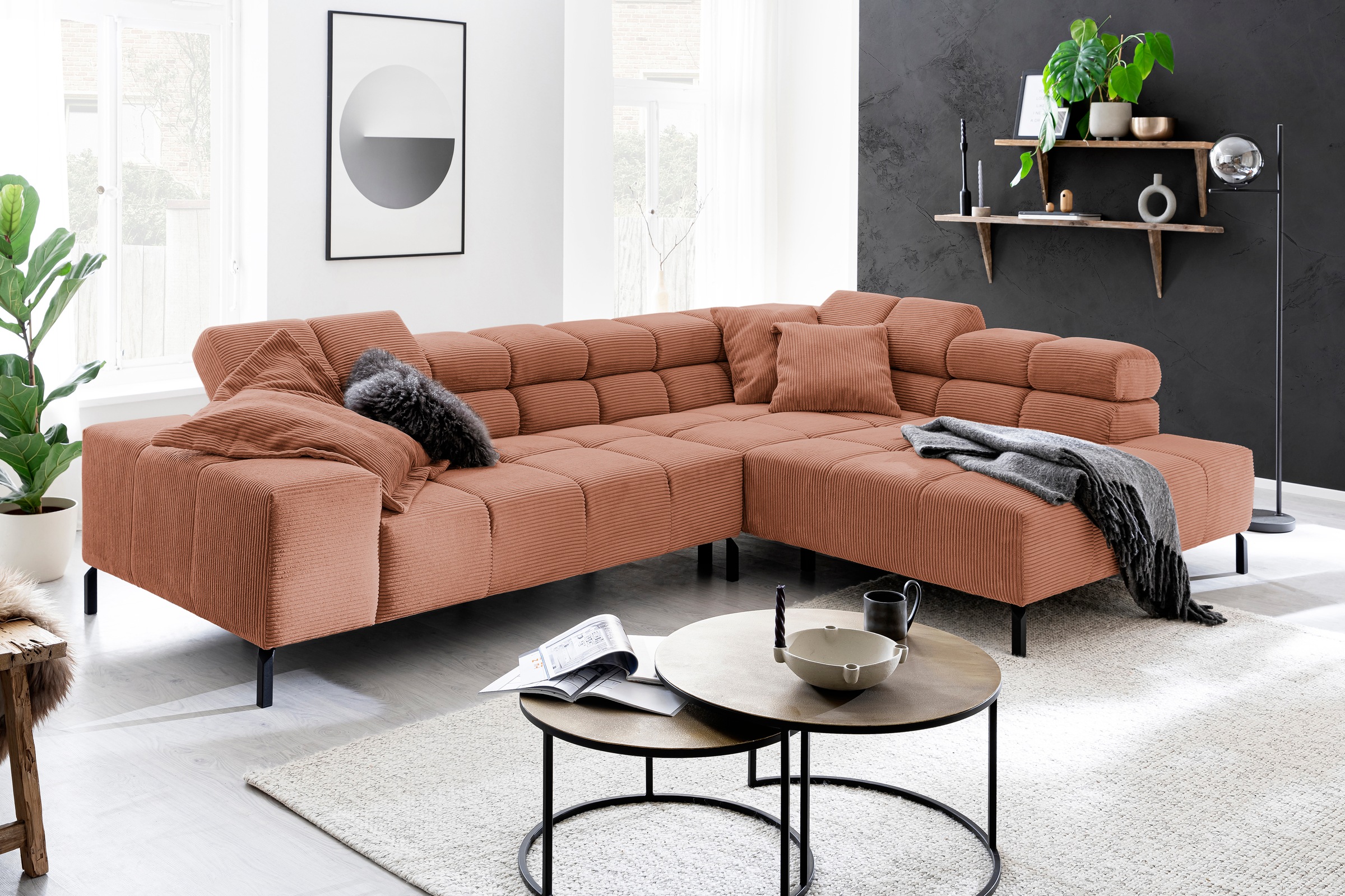 INOSIGN Ecksofa "Ancona New, wahlweise motorische Sitztiefenverstellung, au günstig online kaufen