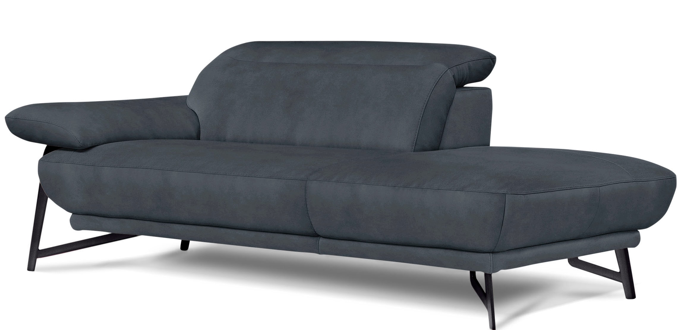 Egoitaliano Sofa »Anais, Design mit hohem Sitzkomfort, Fußfarbe schattengrau«, Set, Kopfteil verstellbar, Luxus-Microfaser, dunkelgrau
