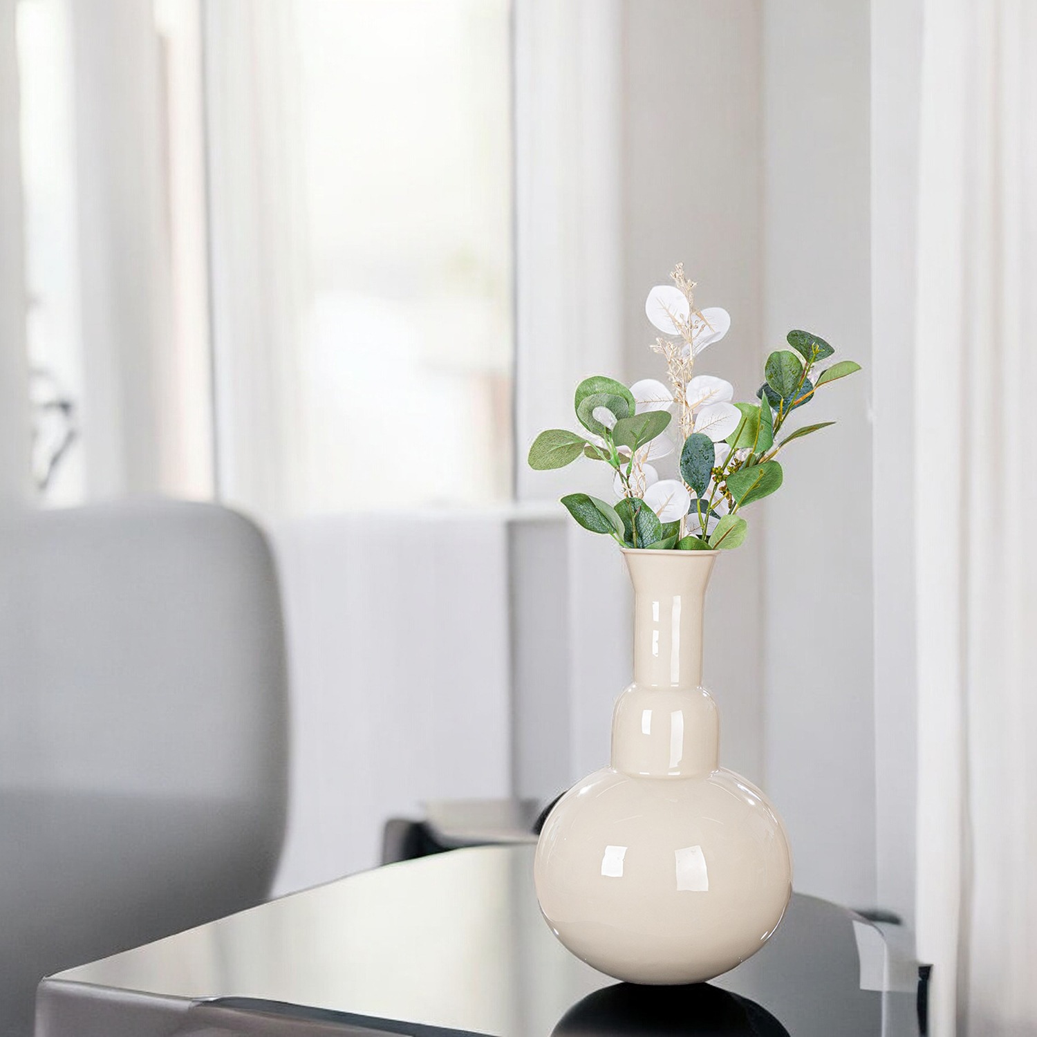 GILDE Tischvase »Vase Filu, creme H.36 cm«, (1 St.) günstig online kaufen