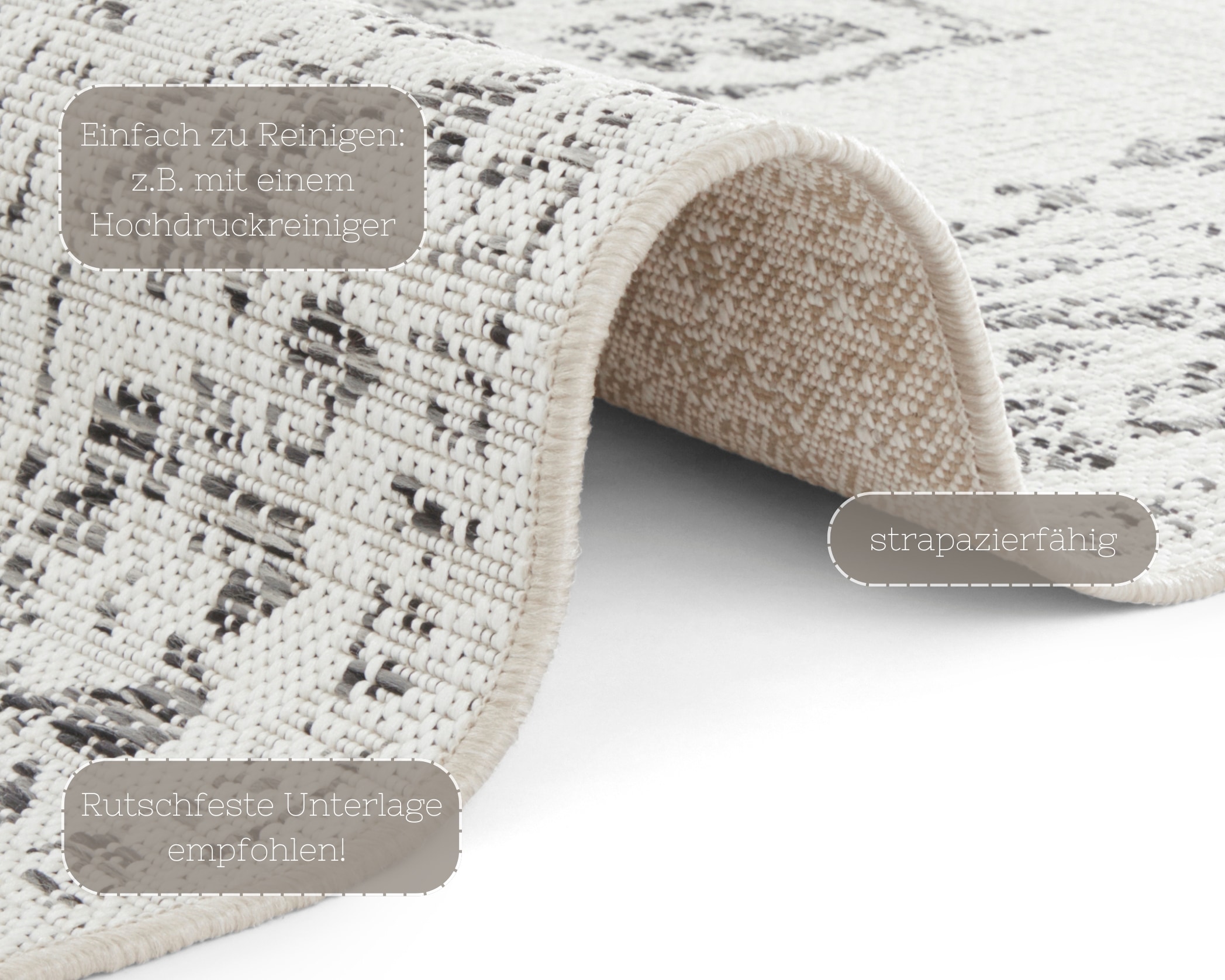 HANSE Home Teppich »Tilos«, rechteckig, 8 mm Höhe, In- & Outdoor, Kurzflor, Orientalisch, Vintage, Wohnzimmer, Garten