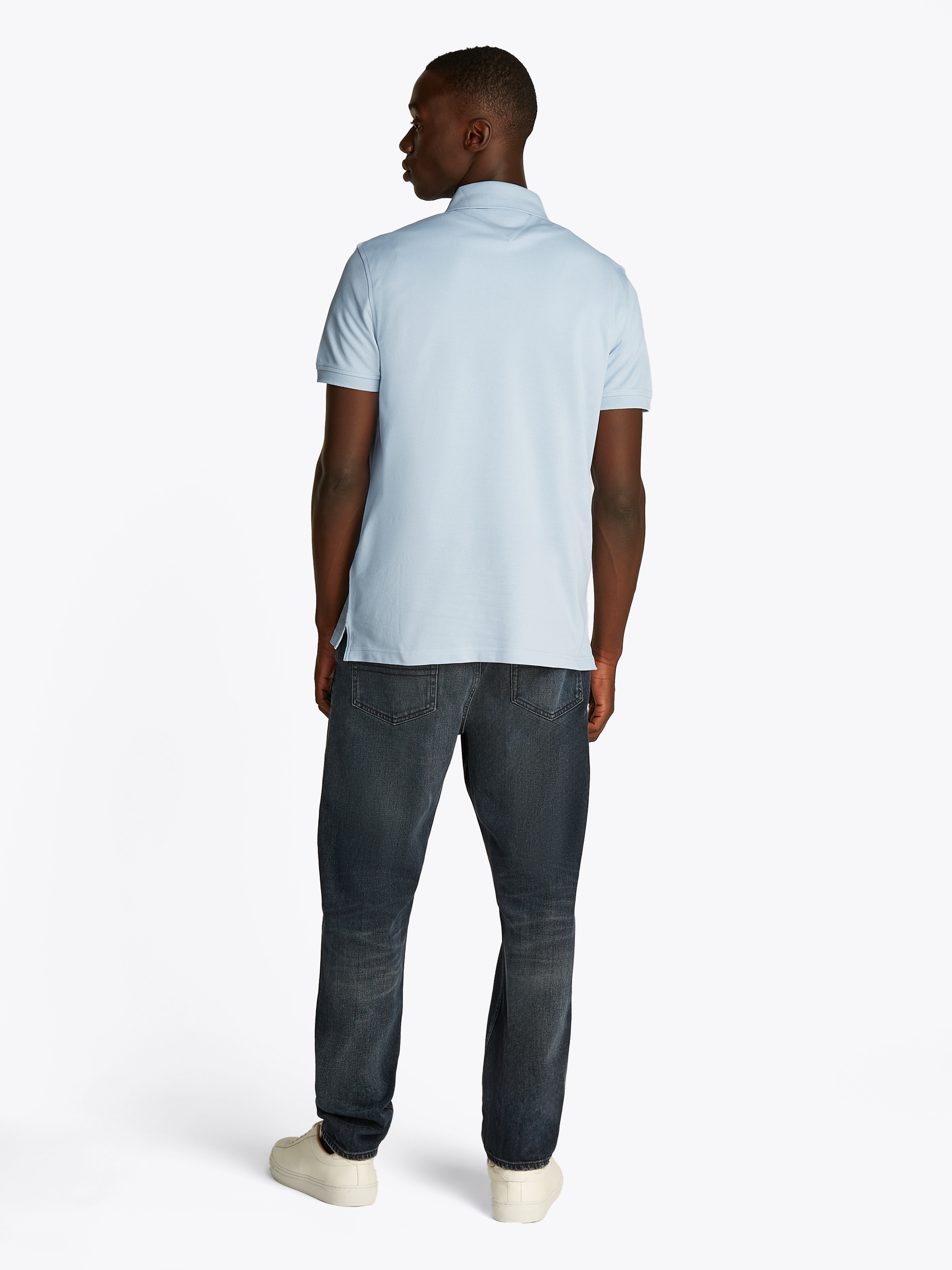 Tommy Hilfiger Poloshirt »1985 REGULAR POLO mit Kontraststreifen und Knopfleiste«, unifarben, sportlich, regular fit, Baumwollmix, Polokragen