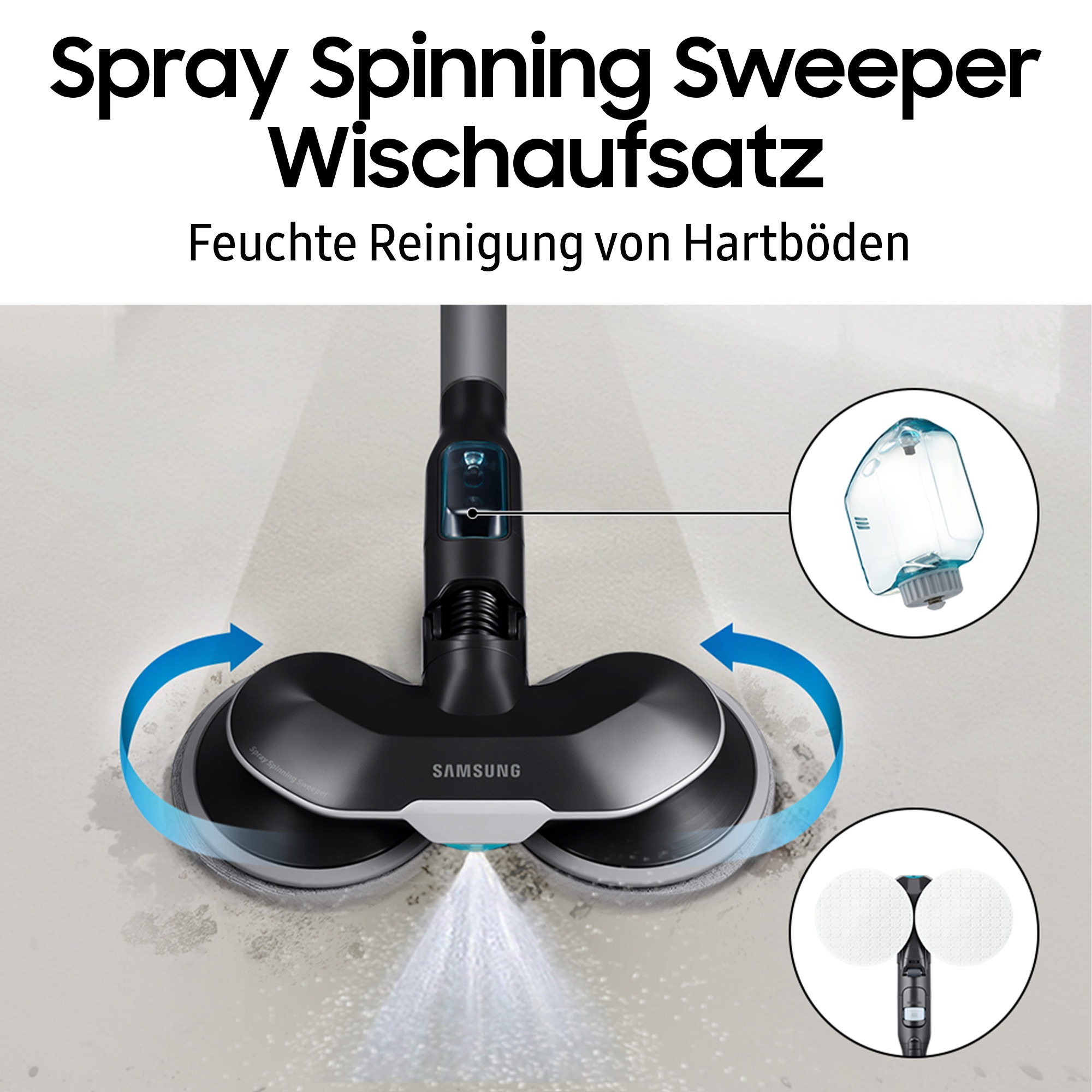 Samsung Akku-Handstaubsauger »BESPOKE AI Jet 280W Akku+ Wet & Clean, VS80F28EGS/WD«