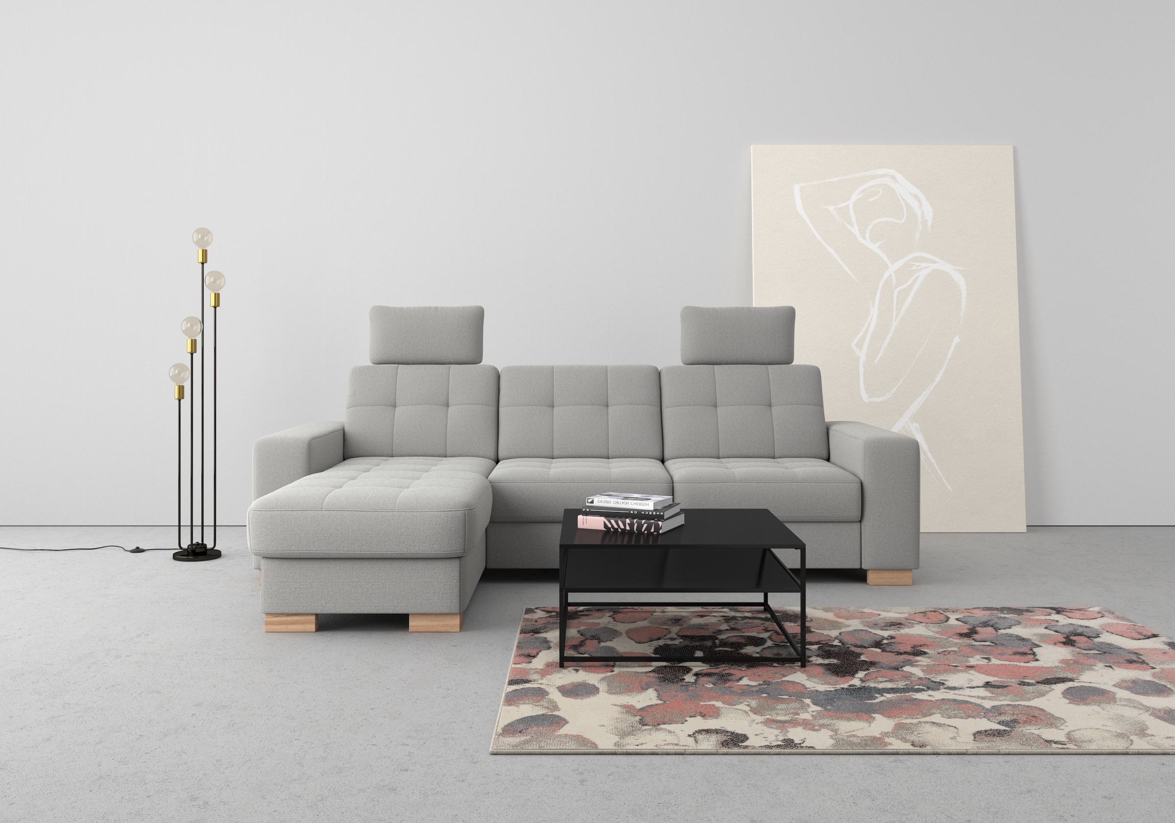 sit&more Ecksofa »Quincy L-Form«, wahlweise mit Bettfunktion und Bettkasten günstig online kaufen