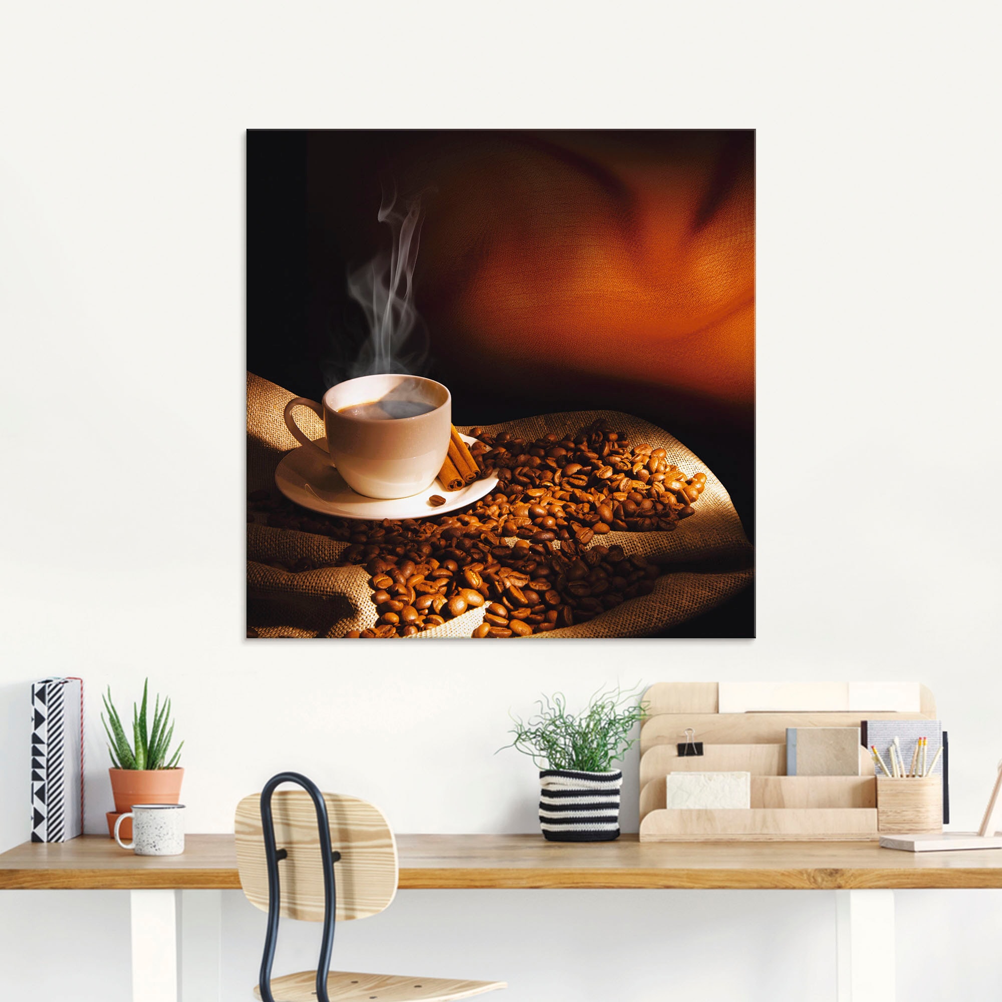 Artland Glasbild »Dampfende Tasse Kaffee«, Getränke, (1 St.), in verschiedenen Größen
