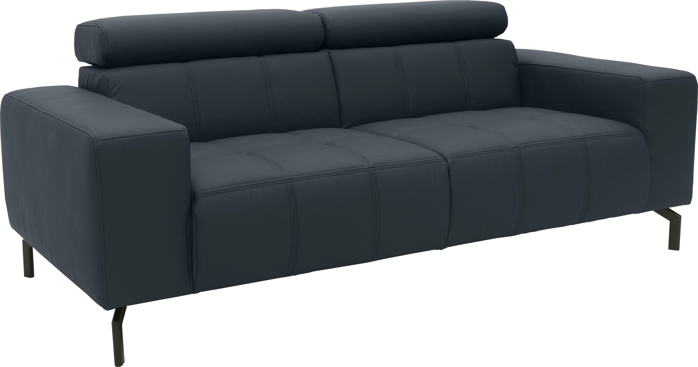 DOMO collection 2-Sitzer »Cunelli zeitlos und elegant, moderne Sitznähte als Designelement,«, wahlweise mit 6-fach verstellbaren Kopfteilen, fester Sitzkomfort