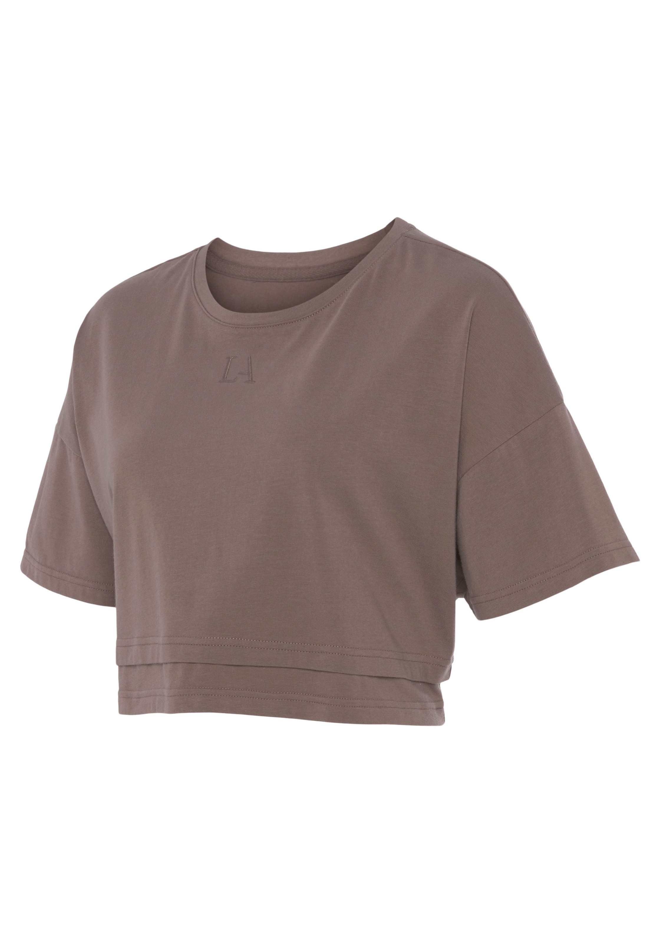 LASCANA Kurzarmshirt, mit kastigem Schnitt und Lagen-Look