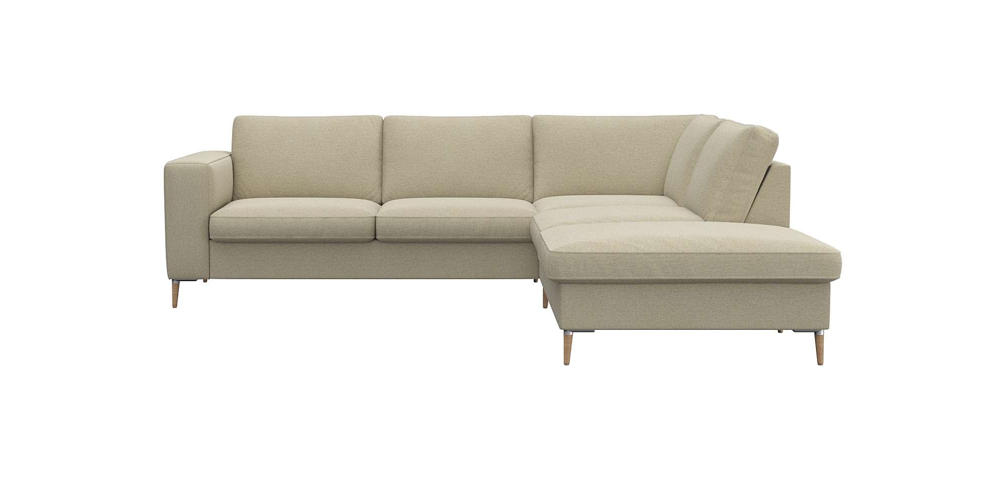 FLEXLUX Ecksofa "Fiore, L-Form", breite Armlehnen, Füße Alu/Eiche, B/T 241/ günstig online kaufen