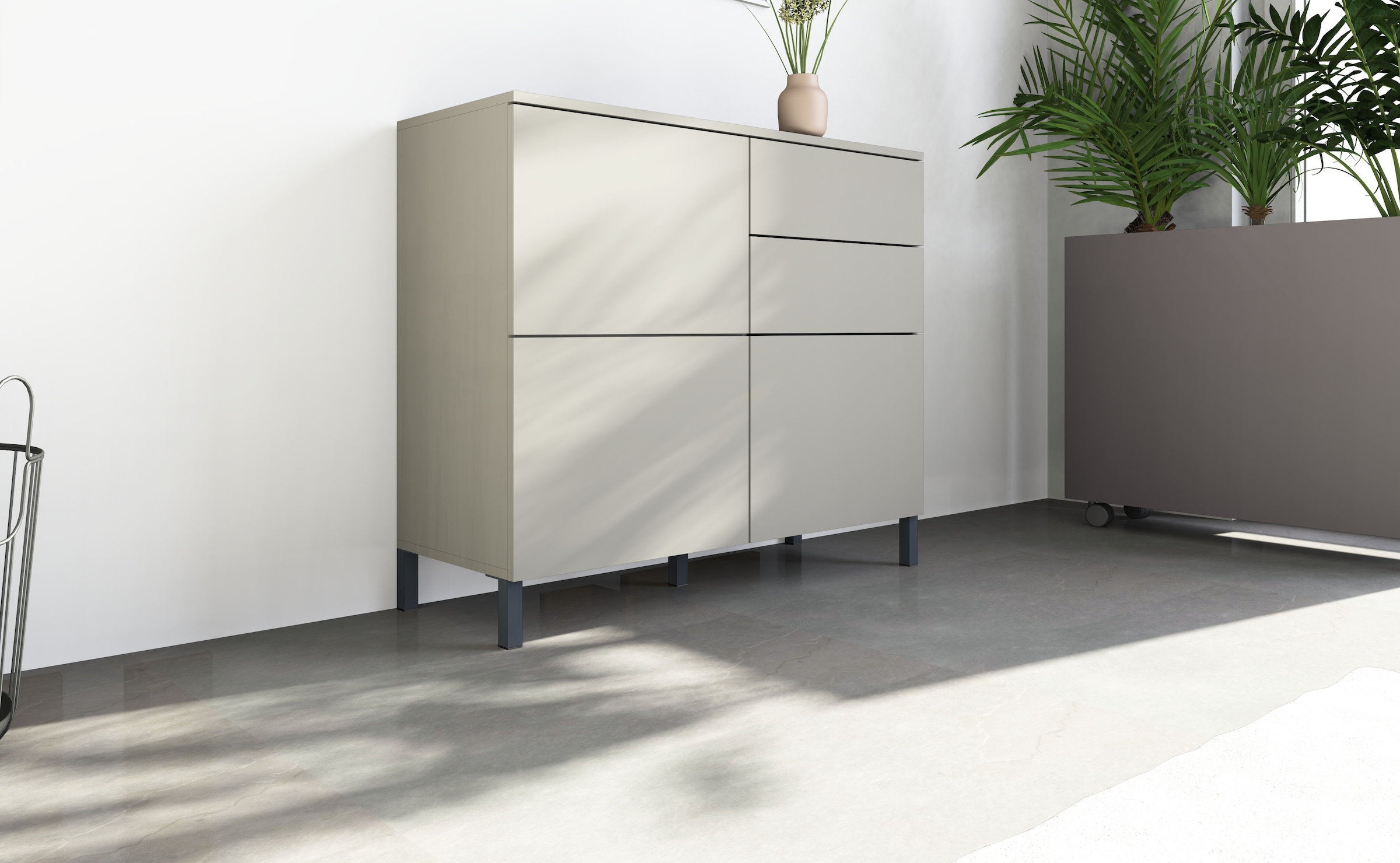 borchardt Möbel Kommode »Haama, Sideboard mit Metallfüßen, Push-to-open-Technik, Breite 93 cm« Push-To-Open, verstellbare Einlegeböden, viel Stauraum, Breite 93cm