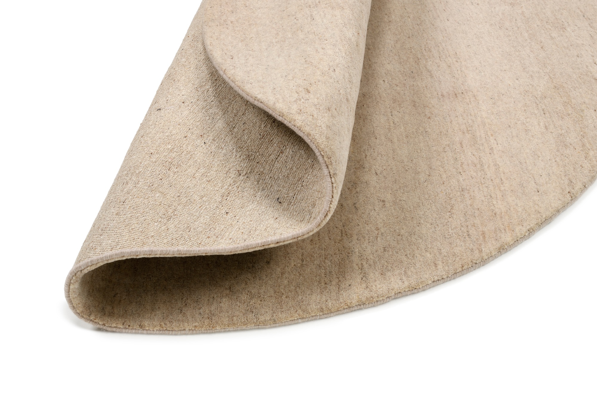 OCI DIE TEPPICHMARKE Wollteppich »ESEMPIO UNI MELANGE«, rund, 18 mm Höhe, reine Wolle, handgeknüpft, hochwertig verarbeitet, natürlich warm