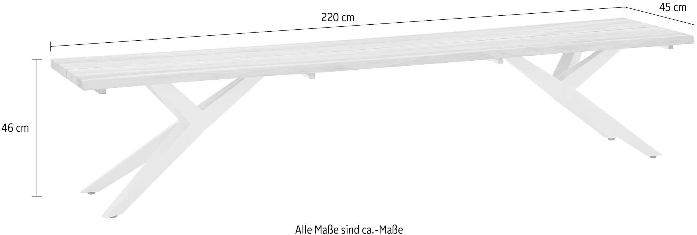 Musterring Sitzbank »Freilicht Bänke« 1 Stk. tlg. Massives Teak mit Baumkante, in drei Größen: 220, 240 und 280 cm