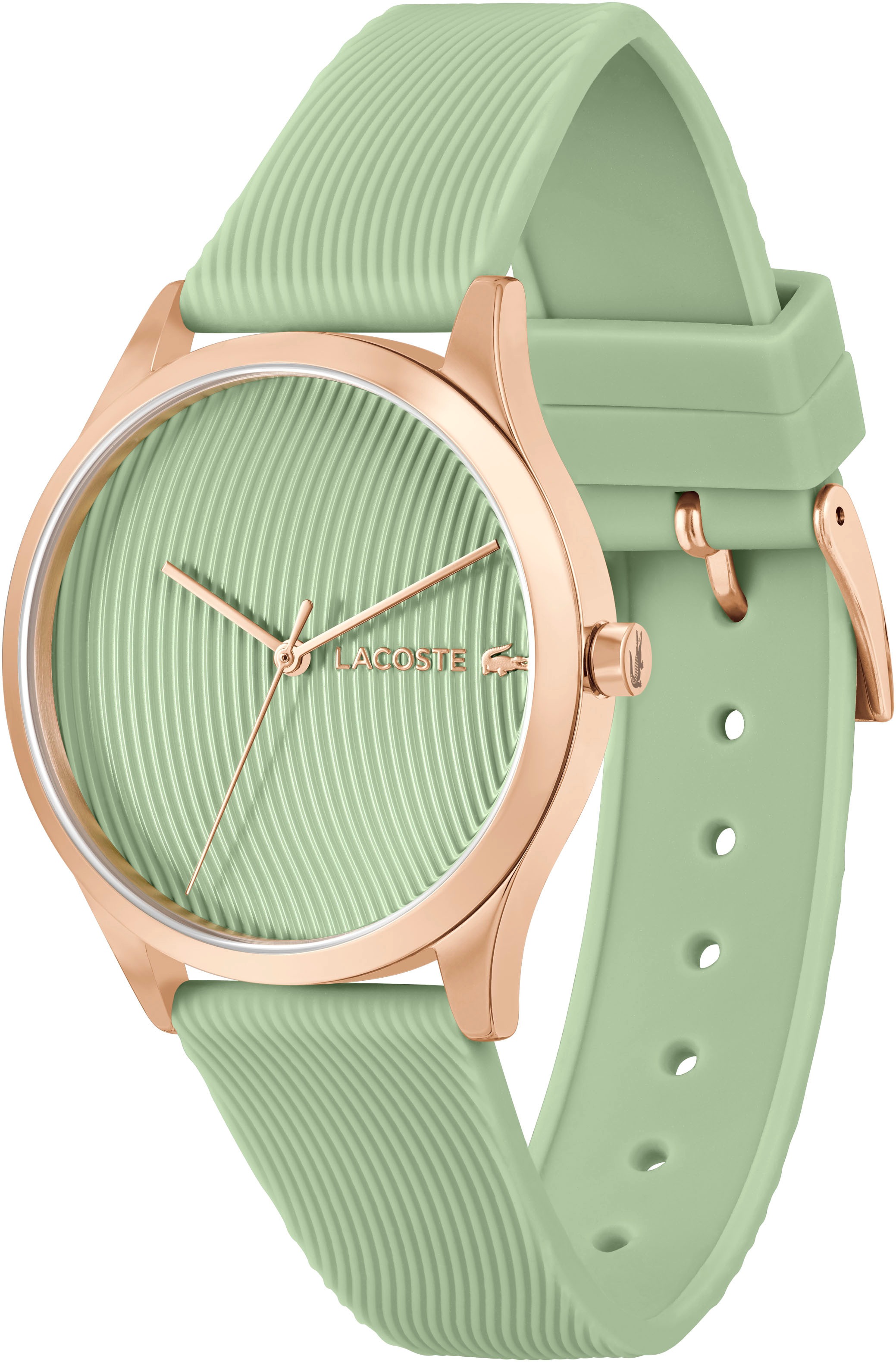 Lacoste Quarzuhr »FALDA«, Armbanduhr, Damenuhr, Mineralglas, analog, Silikonarmband