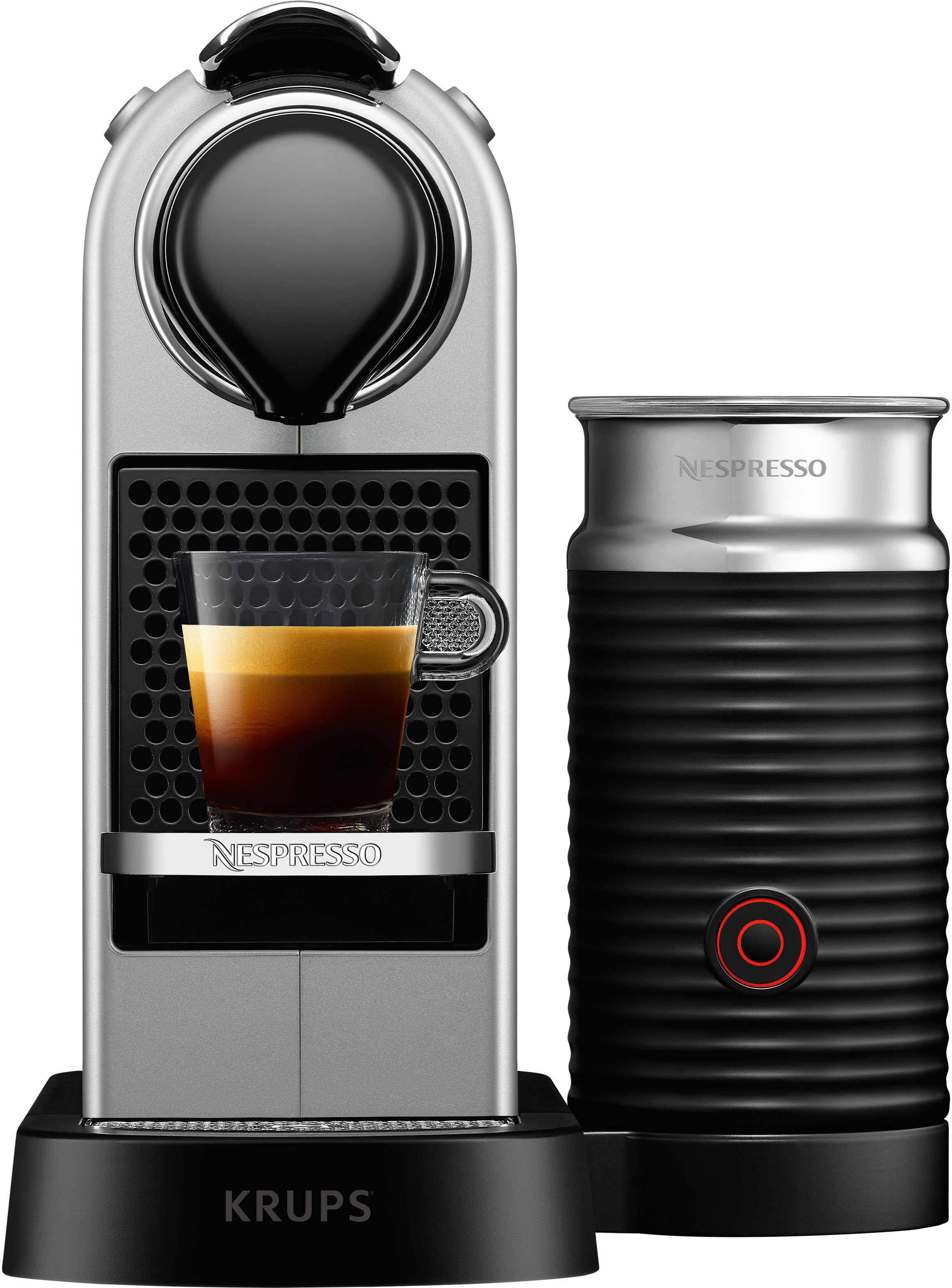 Nespresso Kapselmaschine »XN761B CitiZ & Milk von Krups«, inkl. Aeroccino Milchaufschäumer, Willkommenspaket mit 14 Kapseln