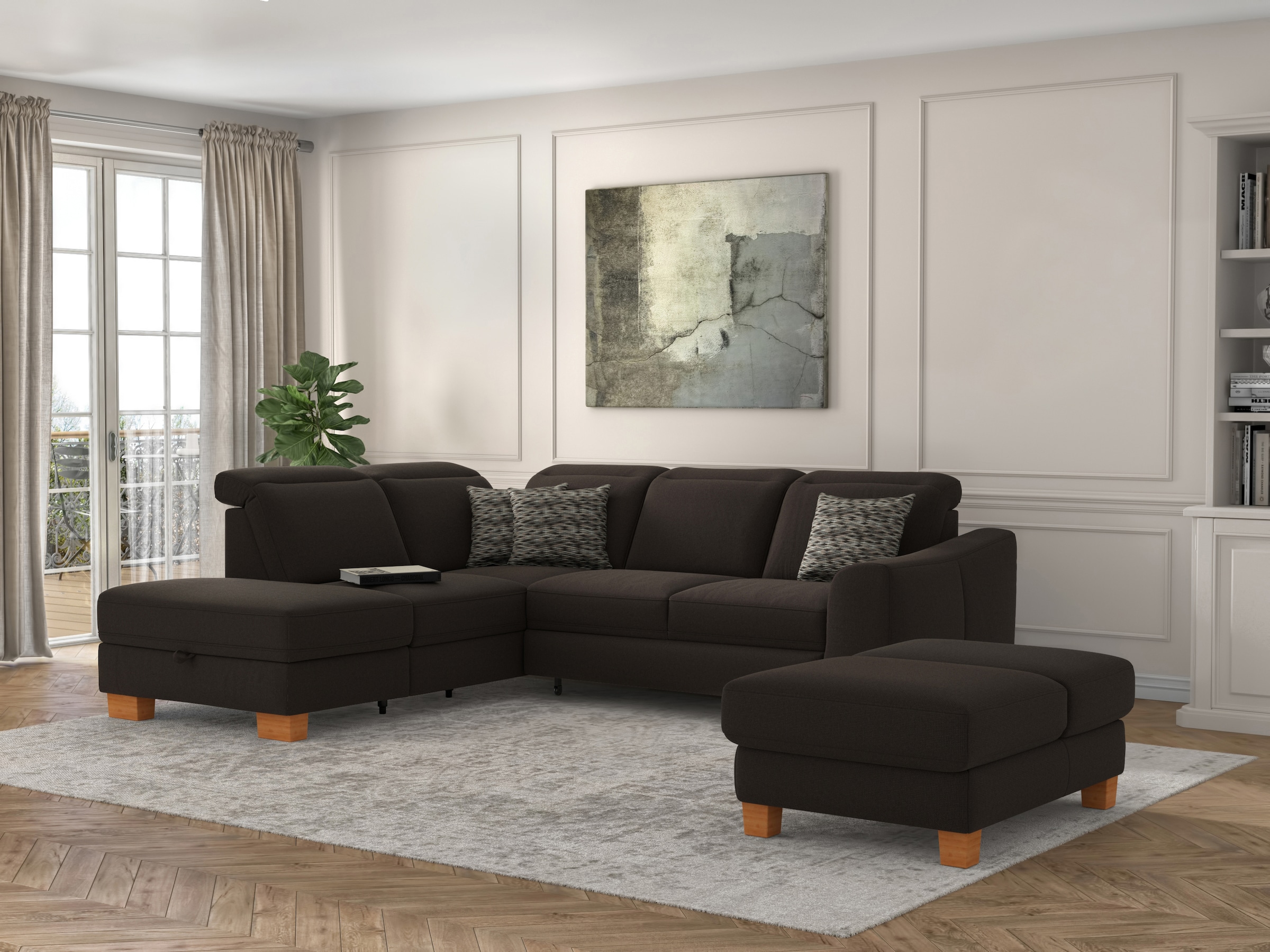 sit&more Ecksofa »Dundee L-Form«, mit Federkern und Massivholzfüßen, wahlwe günstig online kaufen
