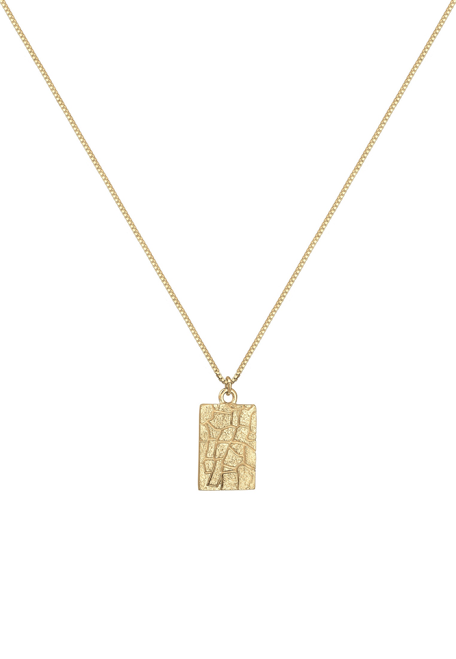 Elli Kette mit Anhänger »Box Chain Vintage Look Geo Anhänger 925 Silber«
