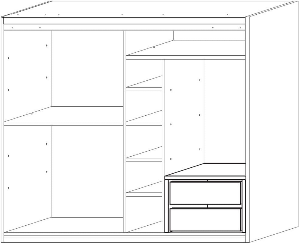 INOSIGN Inneneinteilung »Malmo Weiß, Zubehör Schwebetürenschrank, Breite 135 cm, Höhe 193 cm,«, 4 Einlegeböden B=43cm, 1 SK-Einsatz B=90 cm, 1 Kleiderstange B=90cm