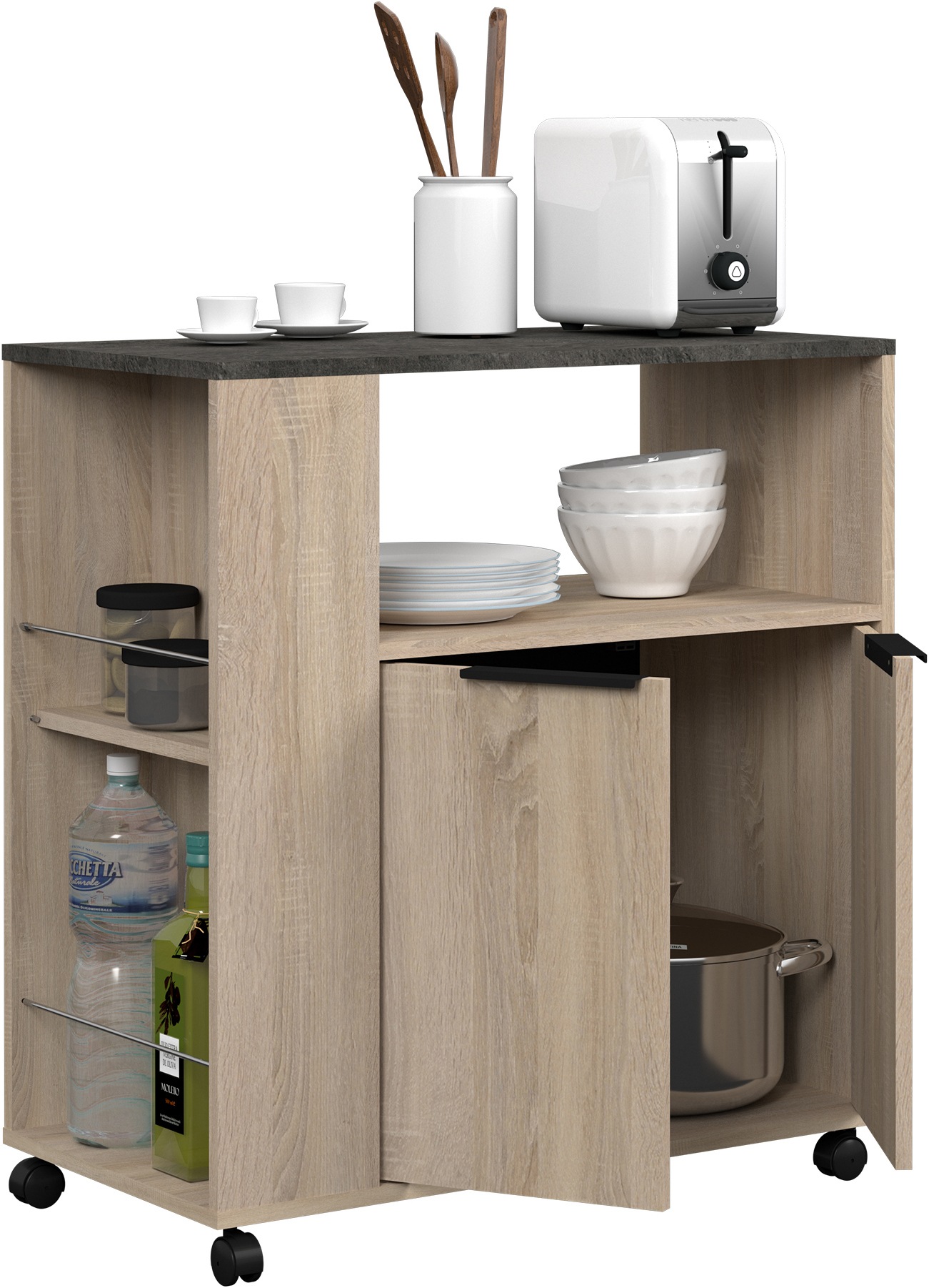 Parisot Schrank-Set »Fumay 3« Set, viel Stauraum, Kücheninsel, Küchenwaagen, inkl. Kabeldurchlass, 3 Stk. tlg.